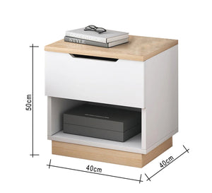 Modern design white and beige nightstand - Vitrine Furniture - Furniture