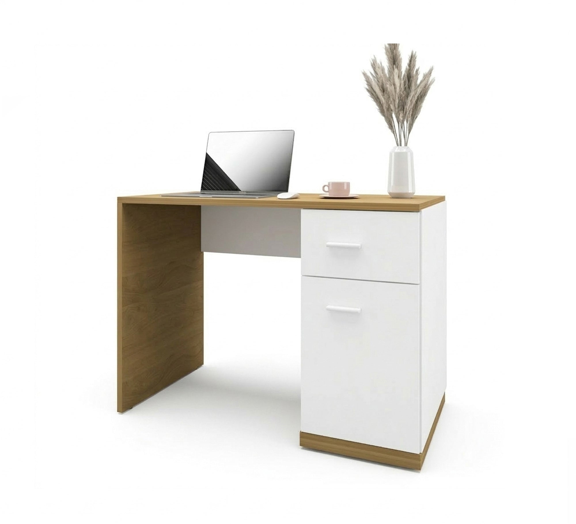 Modern desk in white and beige - Vitrine Furniture - Desks