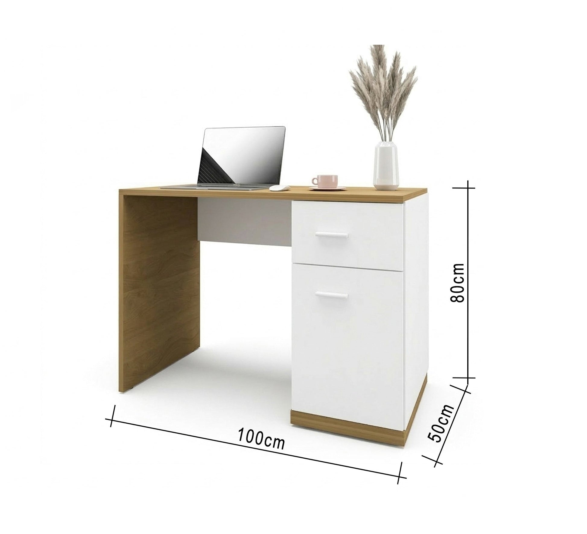 Modern desk in white and beige - Vitrine Furniture - Desks