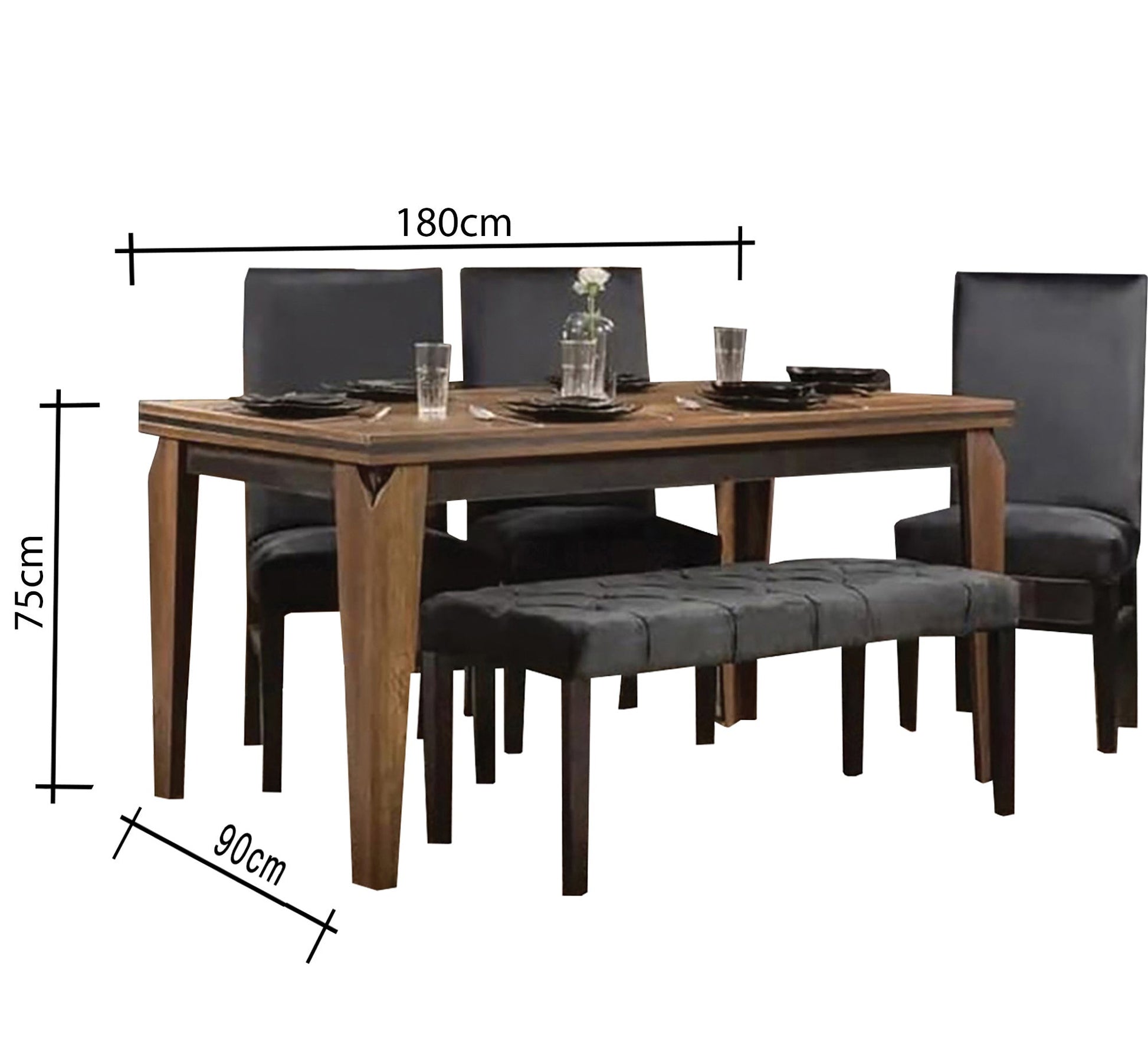 Modern dining room in black and brown - Vitrine Furniture - Sets