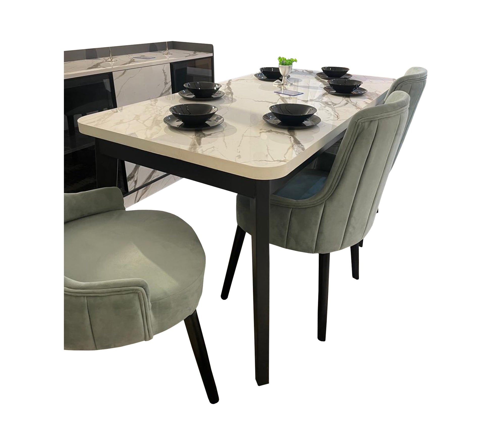 Modern dining room in black and white - Vitrine Furniture - Furniture