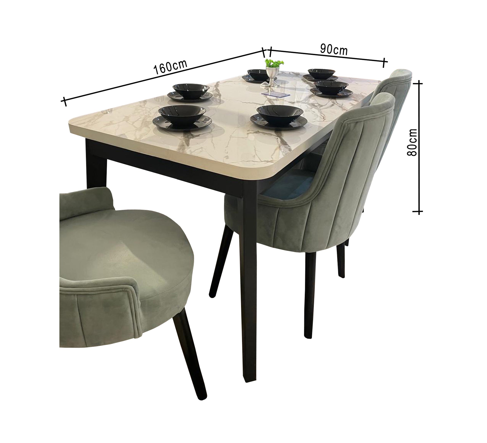 Modern dining room in black and white - Vitrine Furniture - Furniture