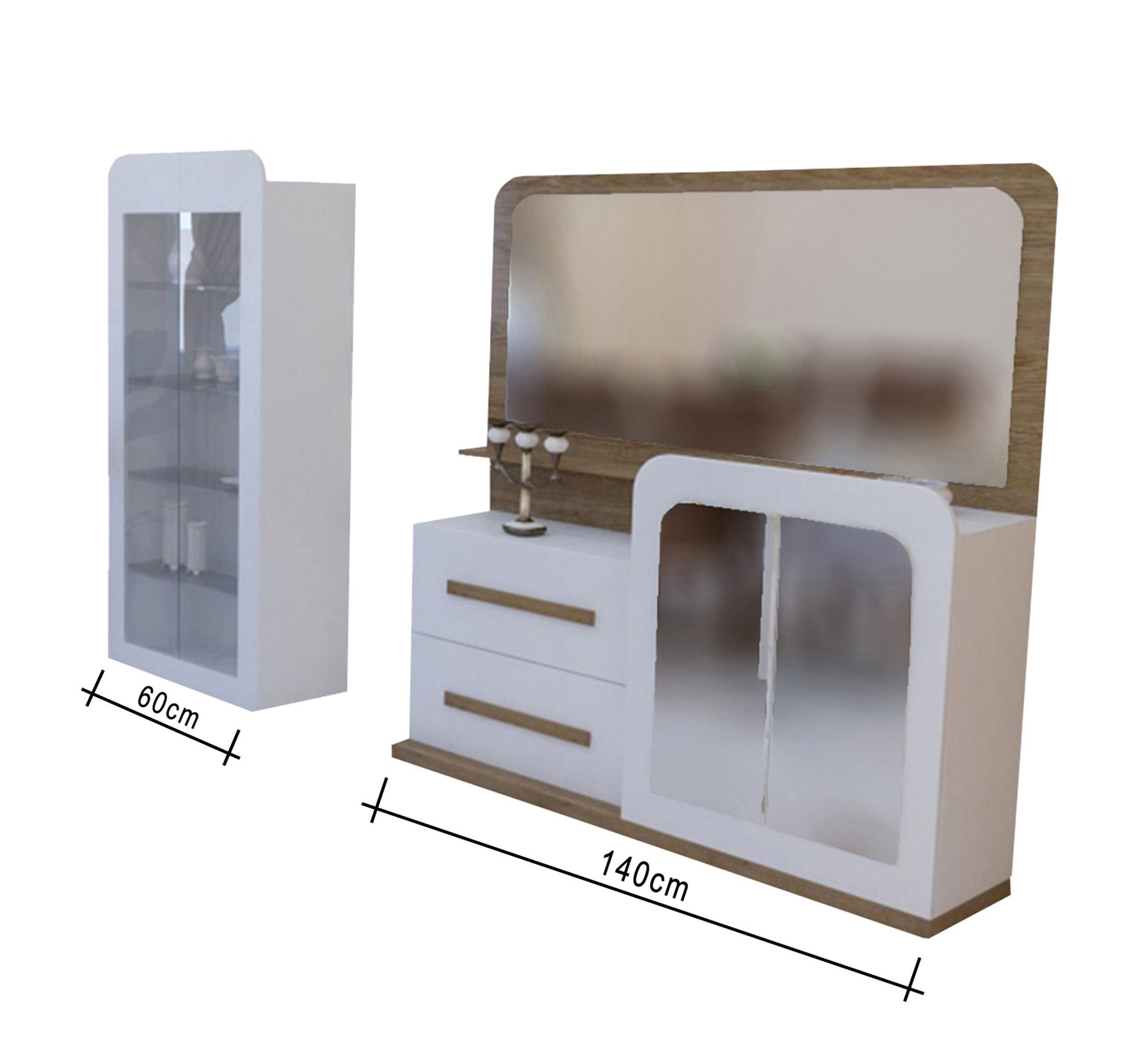 Modern dining room in gray and brown colors - Vitrine Furniture - Sets