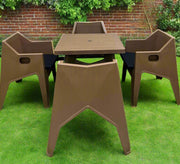 Modern dining set with a geometric design in brown and black - Vitrine Furniture - Outdoor Products