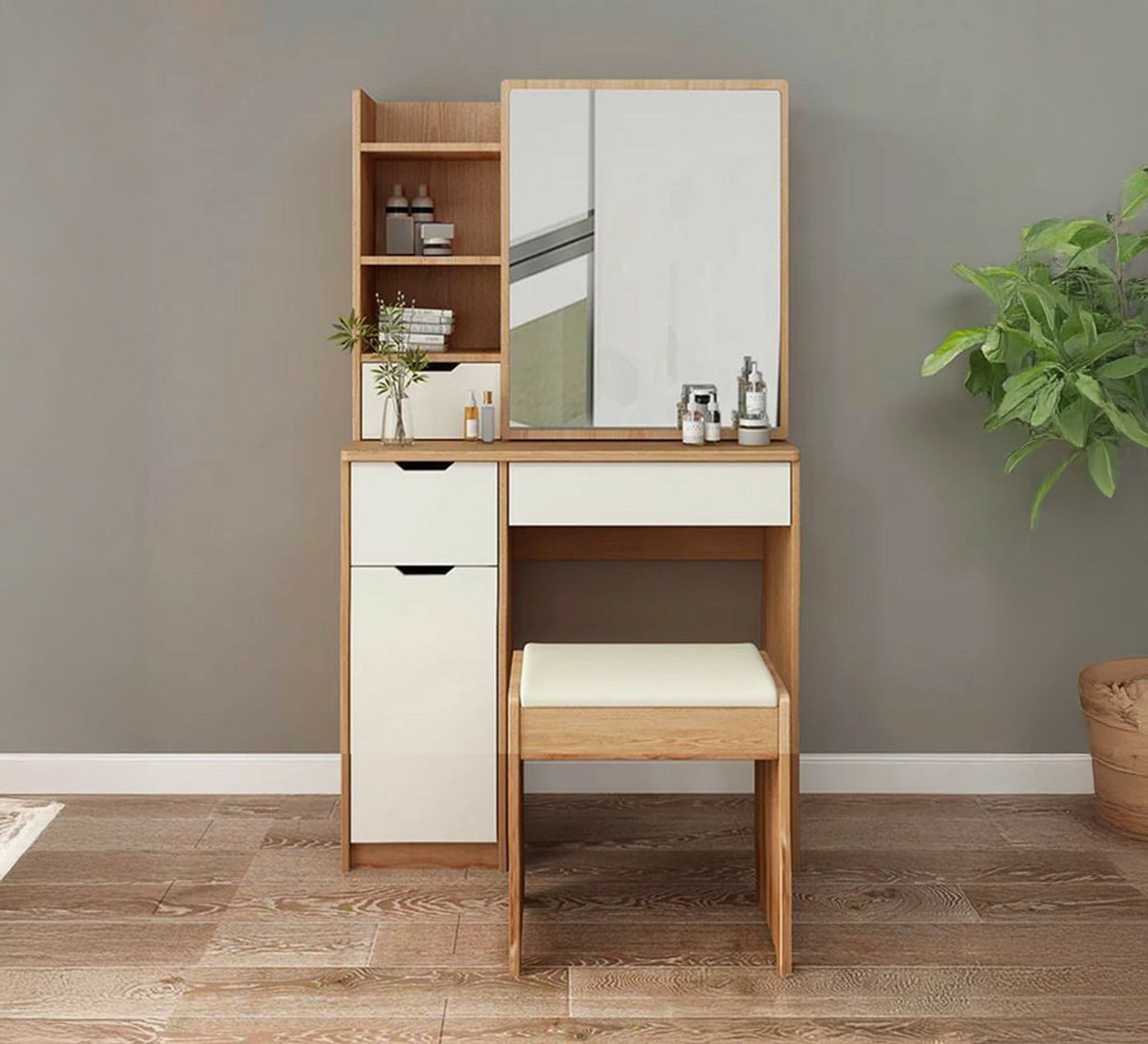 Modern dressing table with a large mirror - Vitrine Furniture - Furniture