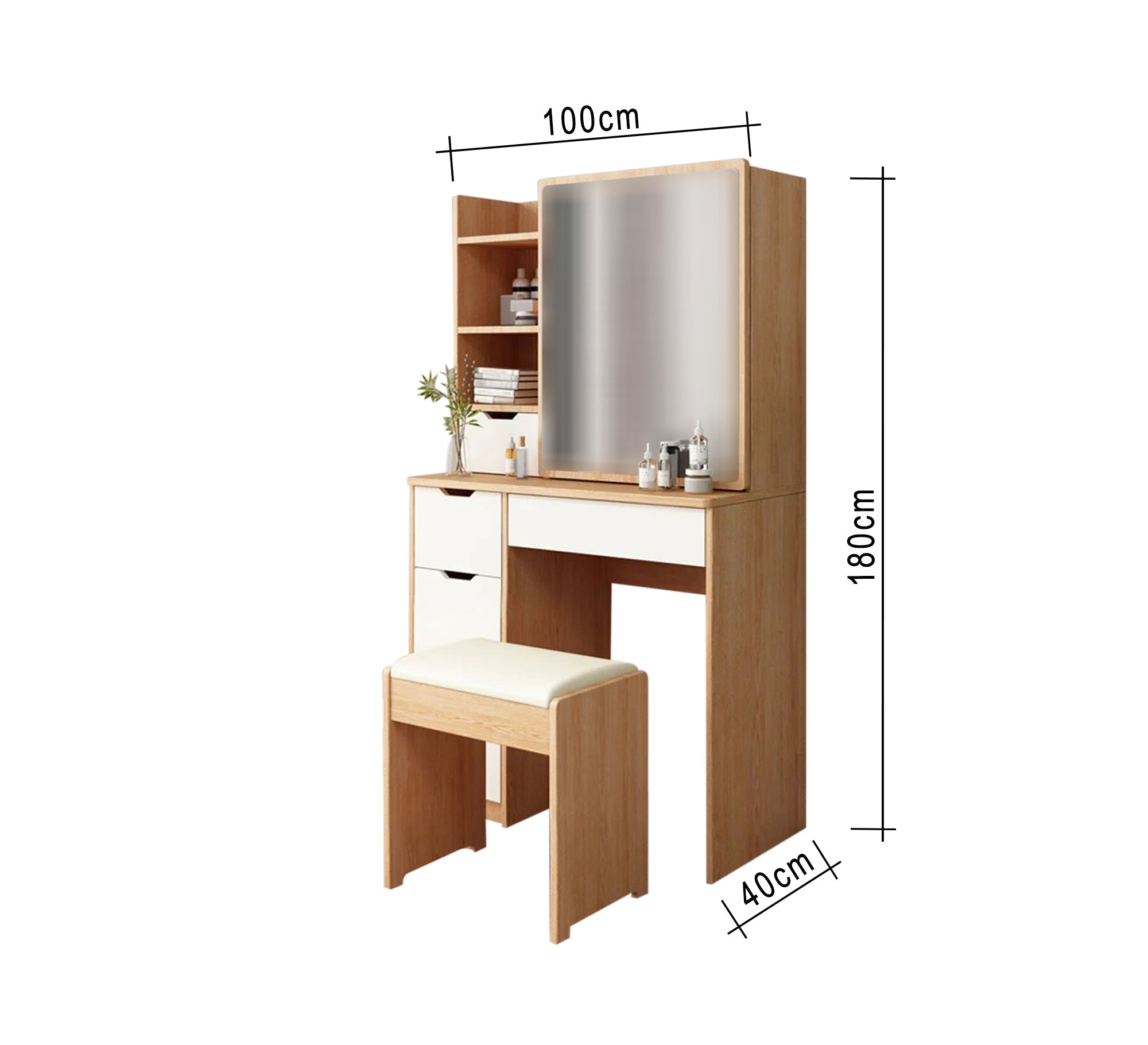 Modern dressing table with a large mirror - Vitrine Furniture - Furniture