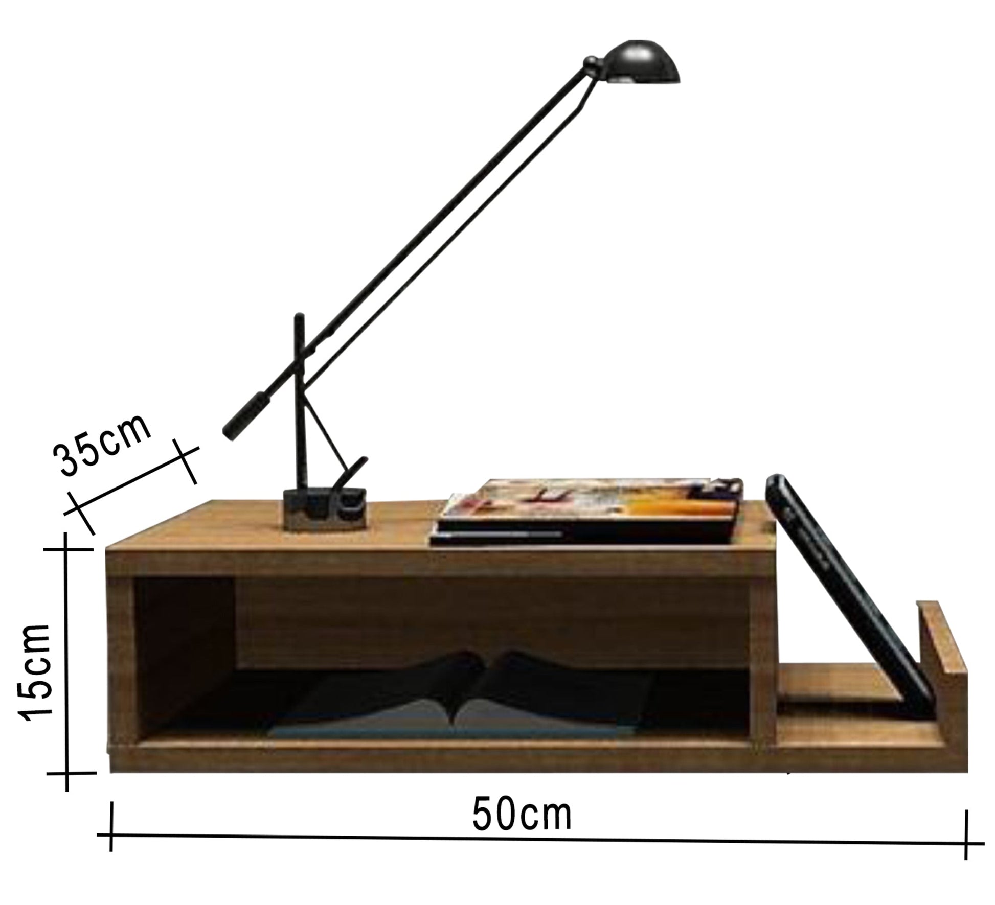 Modern floating nightstand in wooden beige - Vitrine Furniture - Furniture