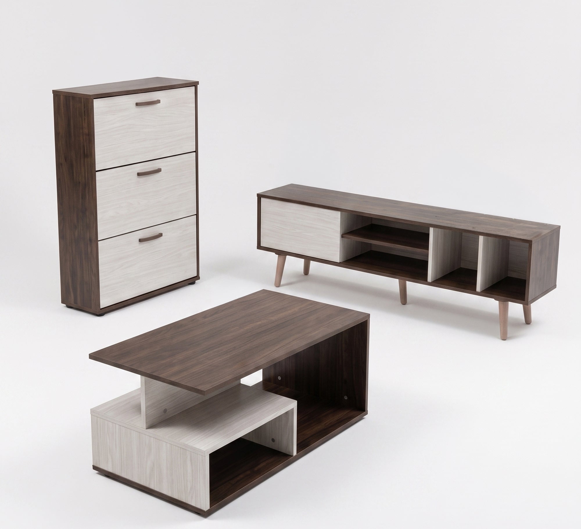 Modern furniture set with an elegant and practical design - Vitrine Furniture - TV Table & Cabinet