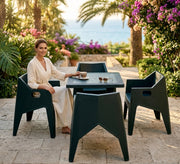 Modern geometric dining set Black - Vitrine Furniture - Outdoor Dining Sets
