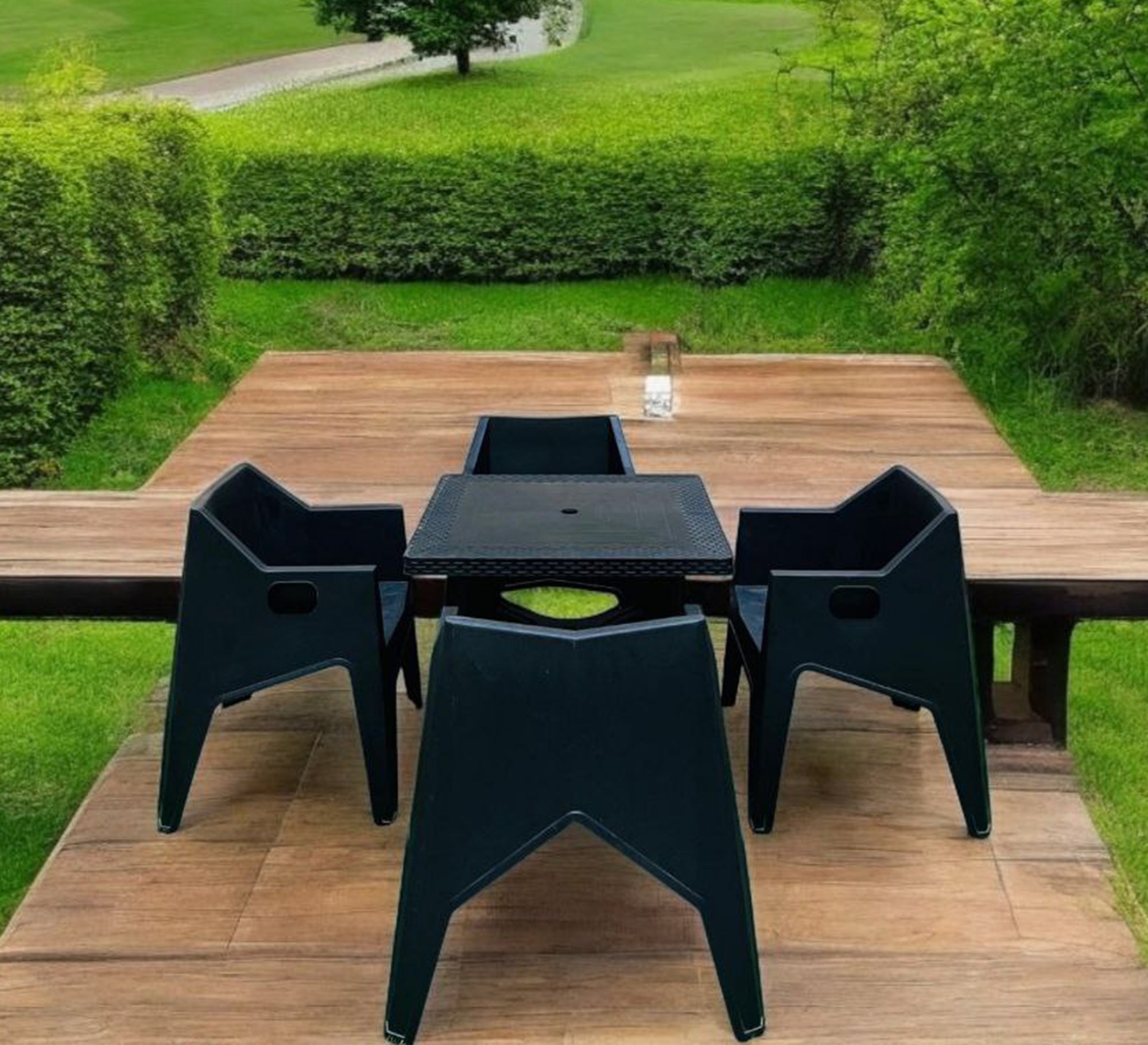 Modern geometric dining set Black - Vitrine Furniture - Outdoor Products