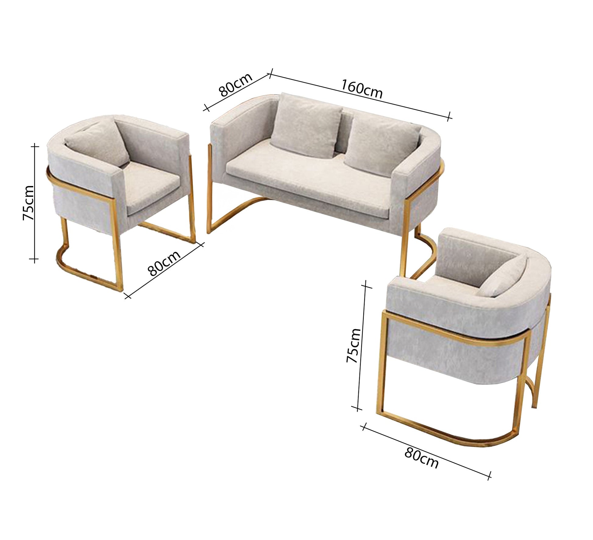 Modern gold - painted wood living room - Vitrine Furniture - Furniture