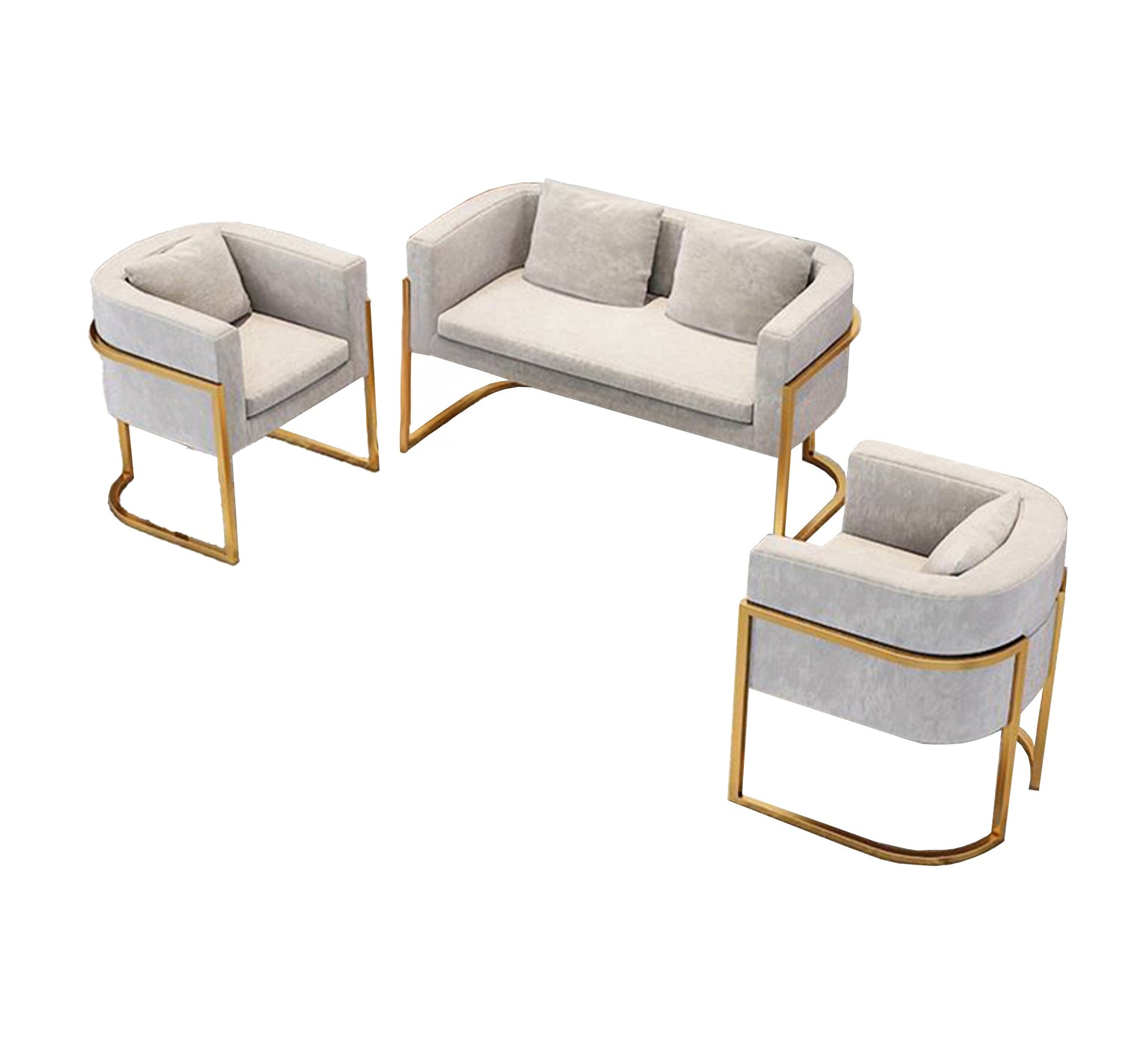 Modern gold - painted wood living room - Vitrine Furniture - Furniture