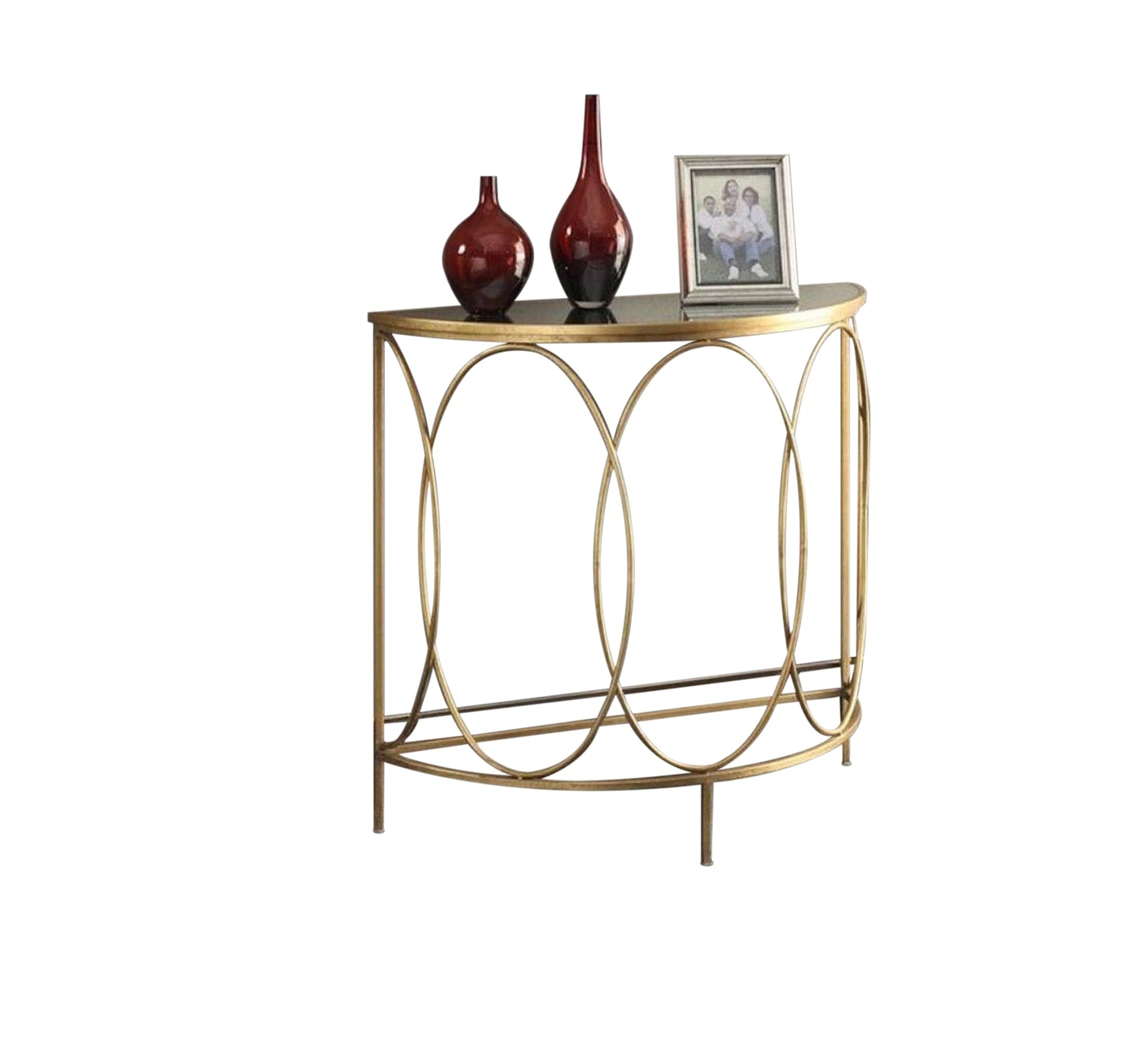 Modern golden circular console - Vitrine Furniture - Furniture