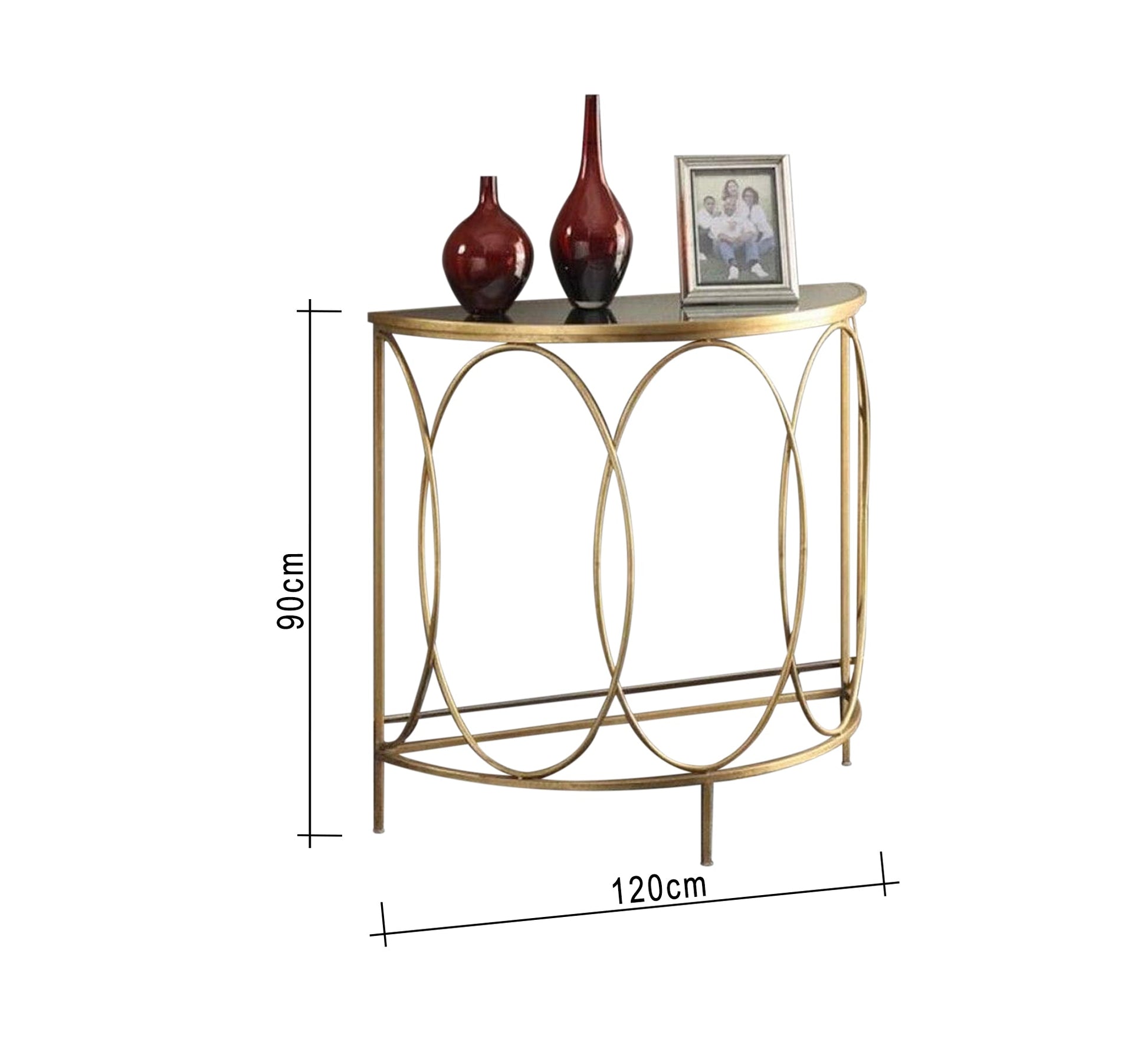 Modern golden circular console - Vitrine Furniture - Furniture