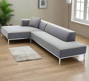 Modern gray corner sofa with metal legs and simple design - Vitrine Furniture - Furniture