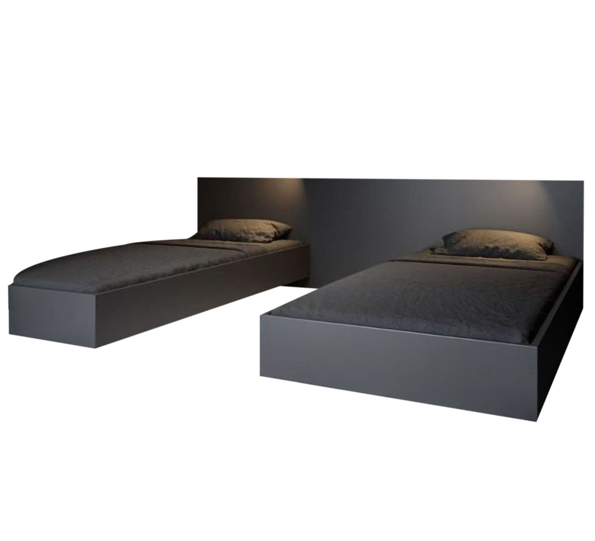 Modern Grey Hanging Simple Design Single Beds - Vitrine Furniture - Furniture