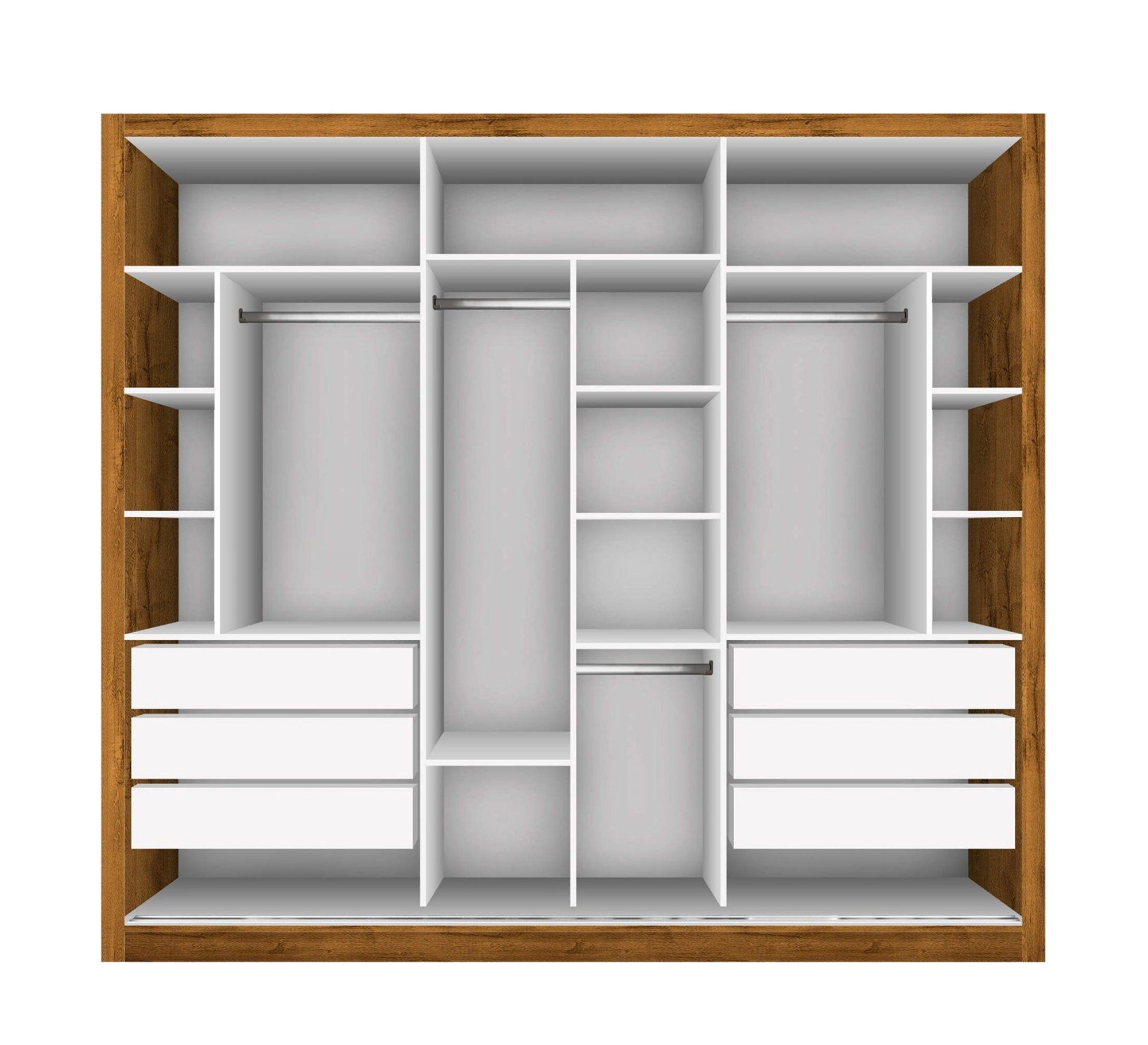 Modern Home Open Dresser: White, Honey Brown Finish - Vitrine Furniture - Furniture