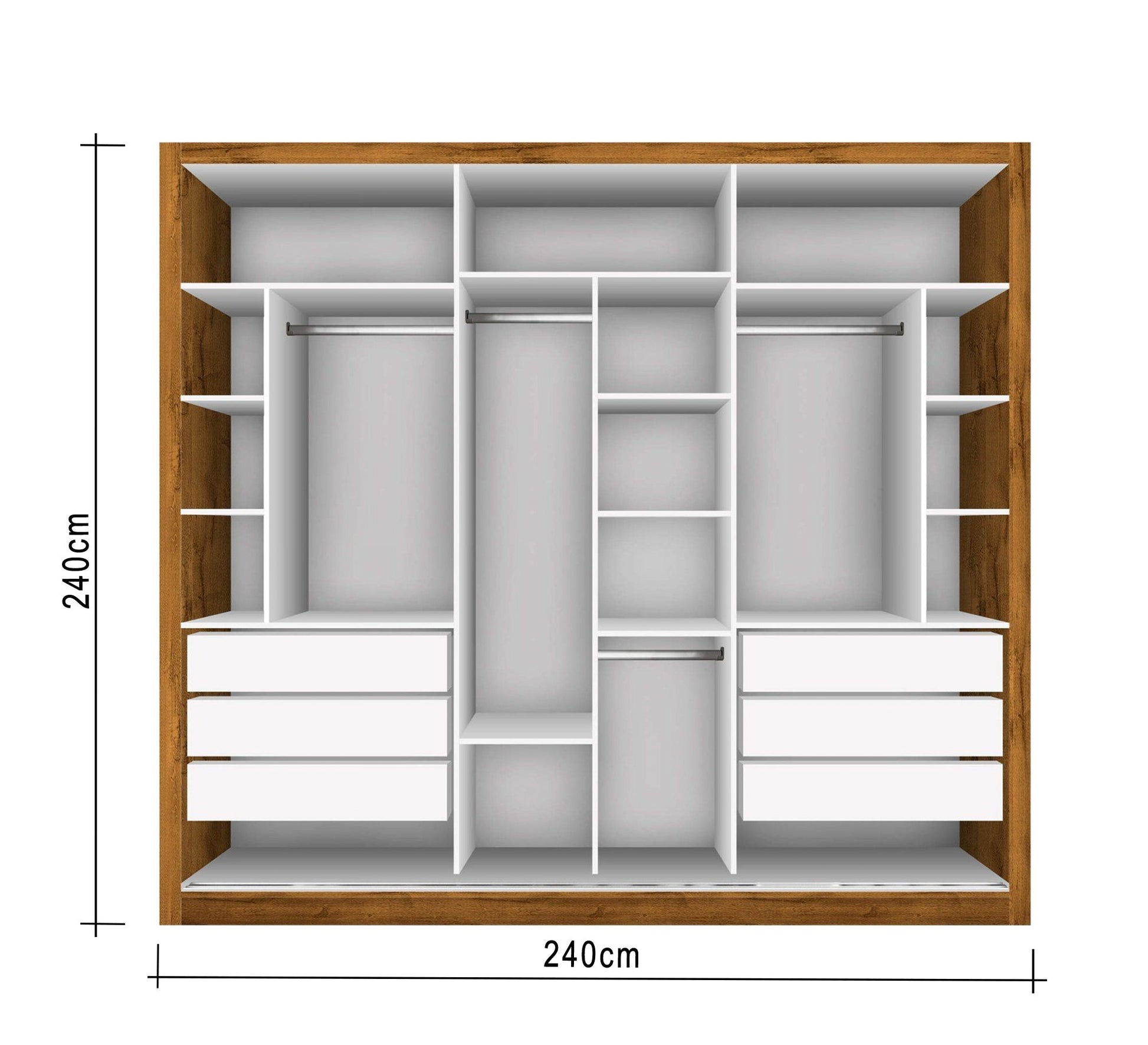 Modern Home Open Dresser: White, Honey Brown Finish - Vitrine Furniture - Furniture