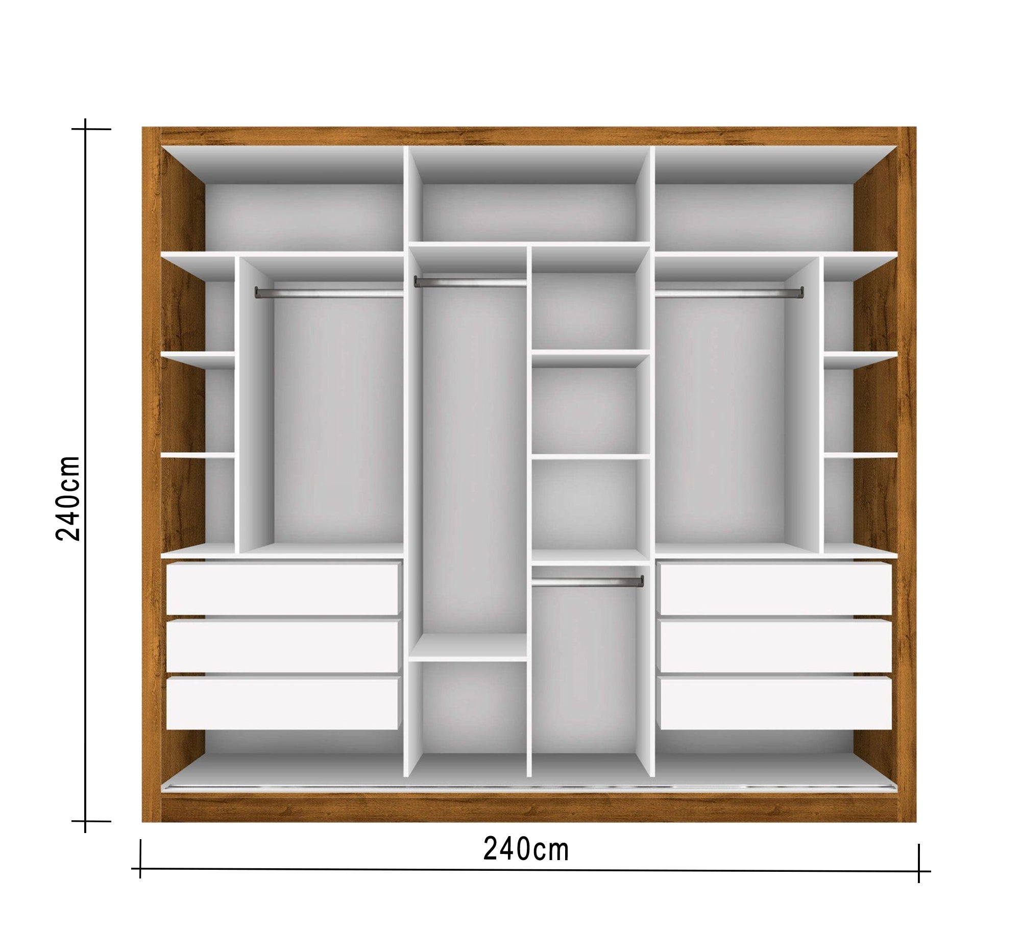 Modern Home Open Dresser: White, Honey Brown Finish - Vitrine Furniture - Furniture