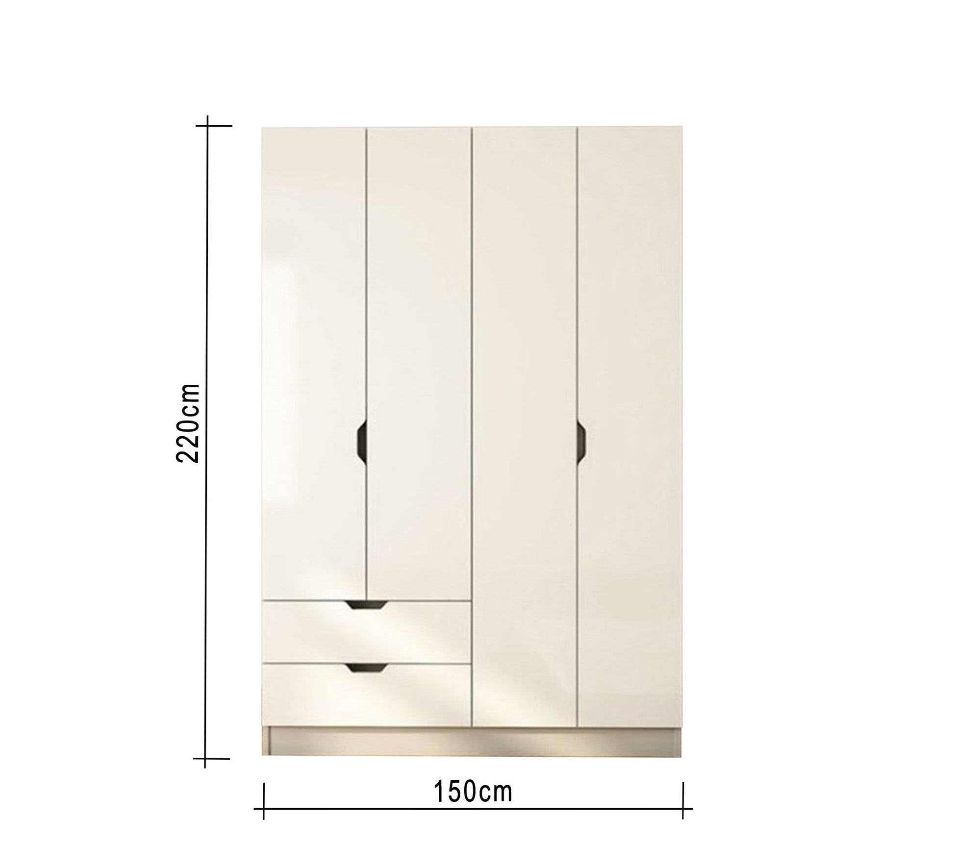Modern Home White Dresser: 4 Doors, 2 Side Drawers - Vitrine Furniture - Furniture