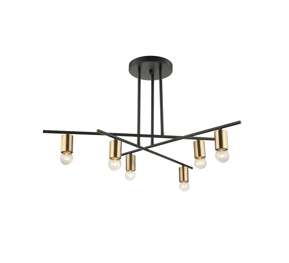 Modern, interconnected hexagonal ceiling chandelier in black and gold - Vitrine Furniture - Ceiling lights