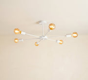 Modern, interconnected hexagonal ceiling chandelier in white - Vitrine Furniture - Ceiling lights