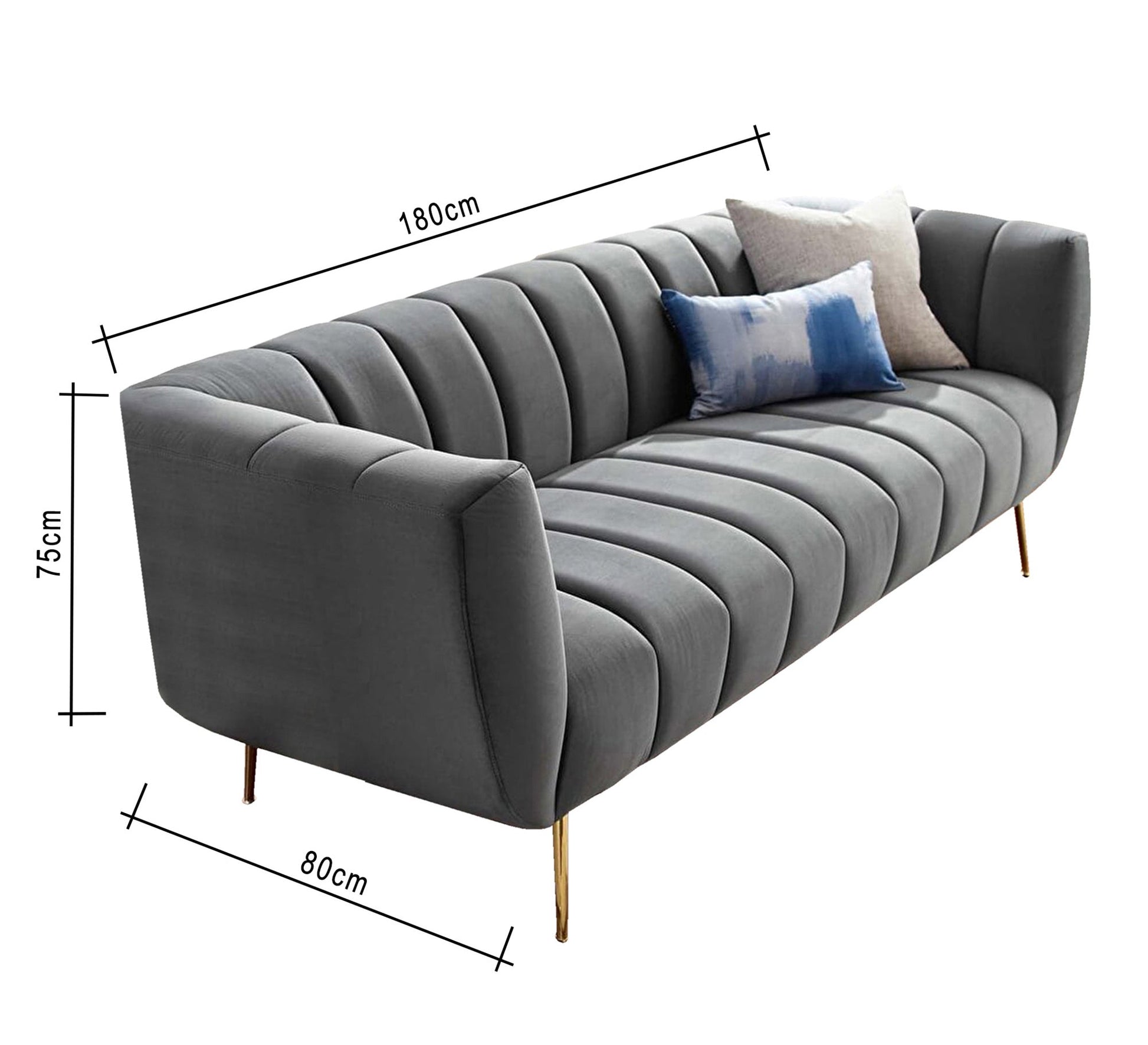 Modern light gray sofa with high legs - Vitrine Furniture - Living room Sofas