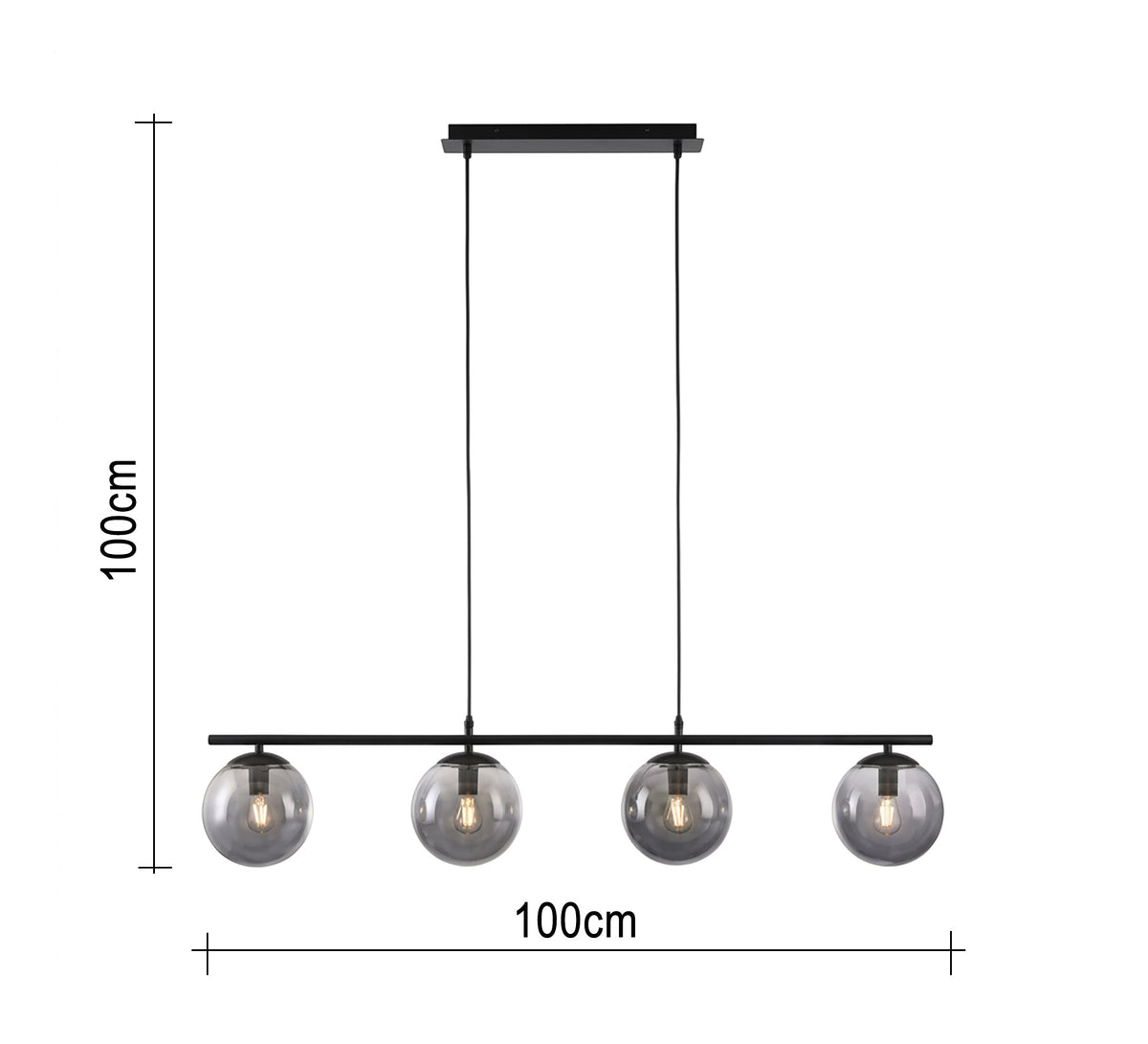 Modern linear ceiling chandelier (4-light) - Vitrine Furniture - Ceiling lights