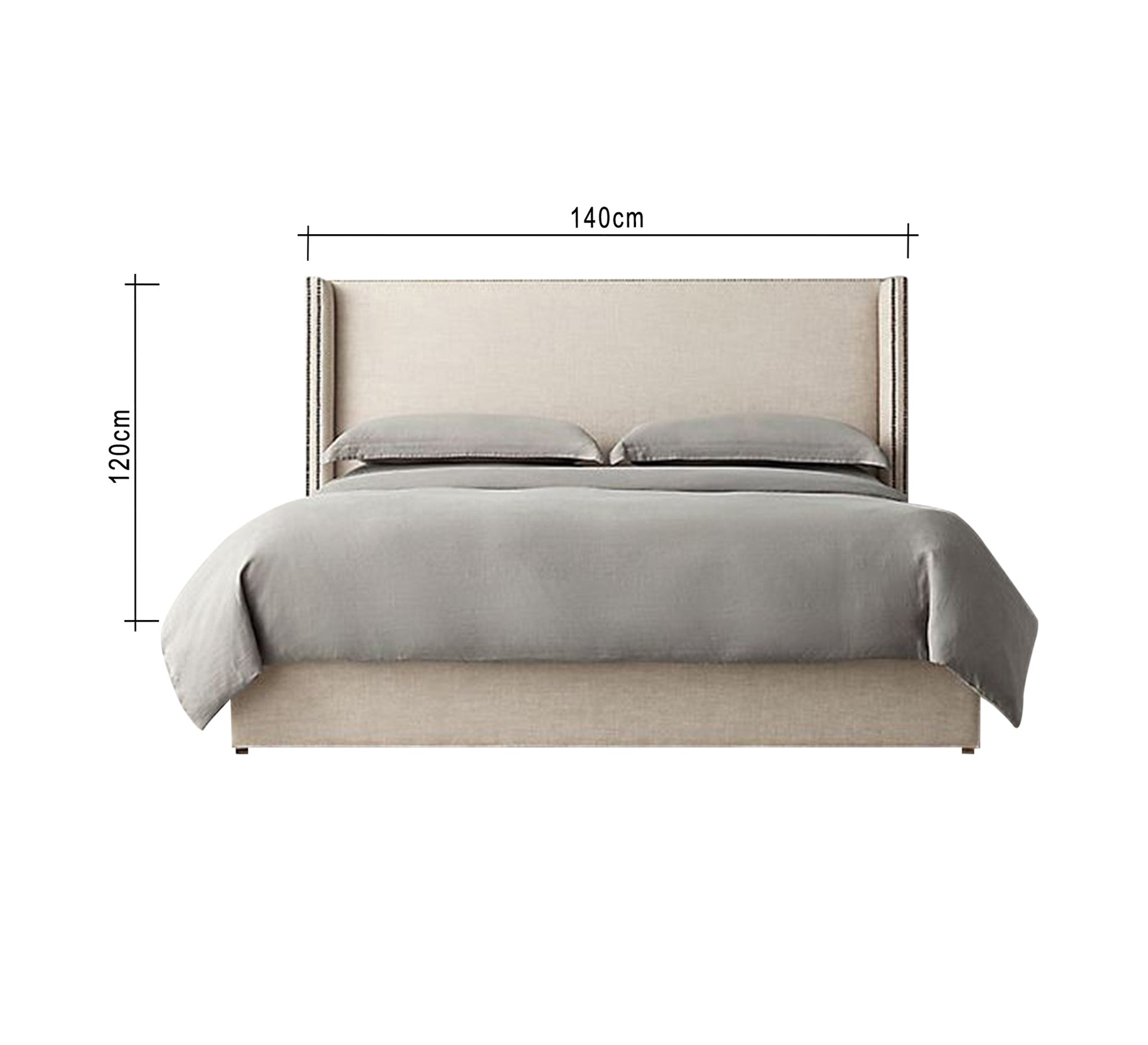 Modern linen bed with a high headboard - Vitrine Furniture - Furniture