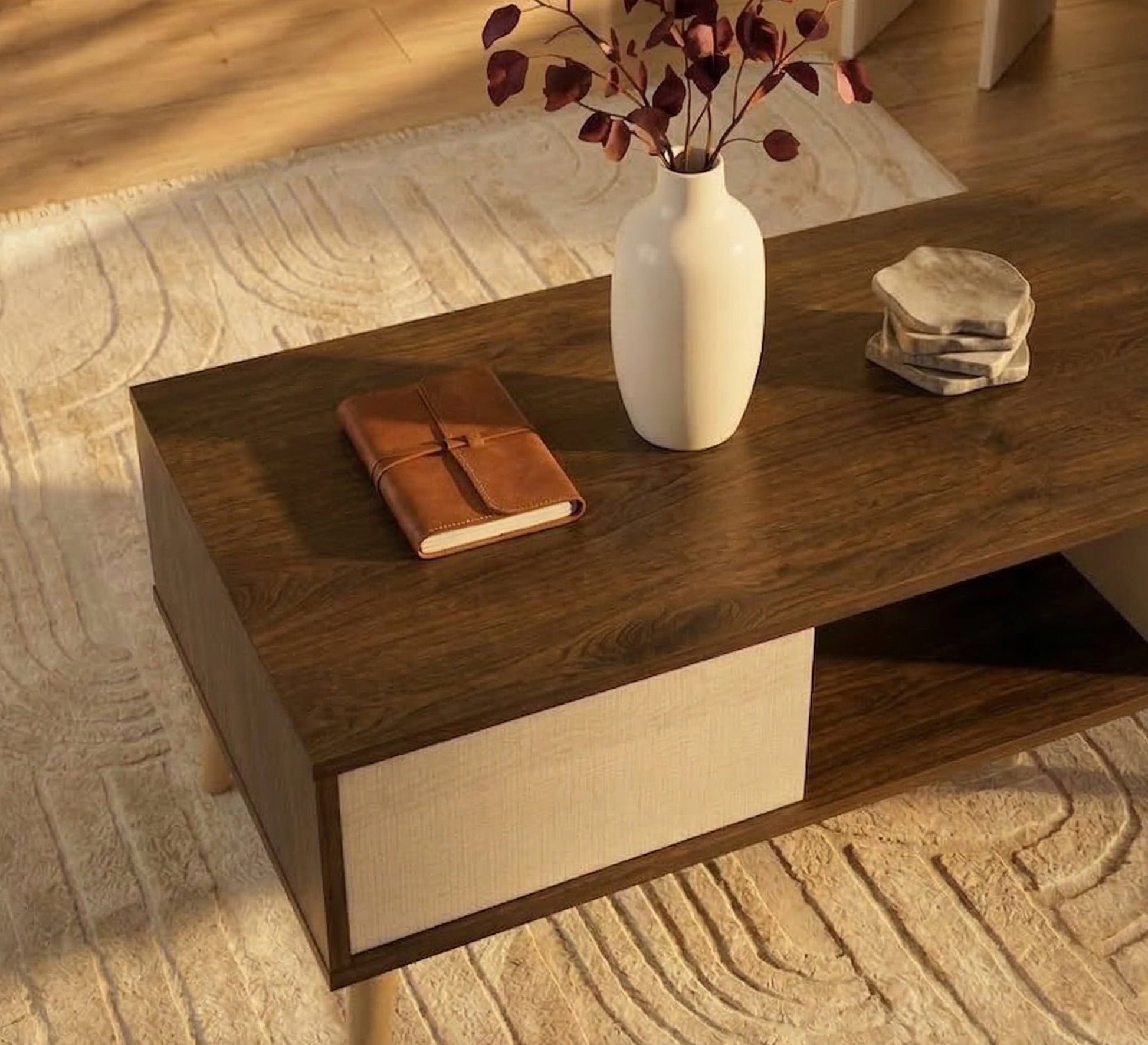 Modern living room table set - Vitrine Furniture - TV Table & Cabinet