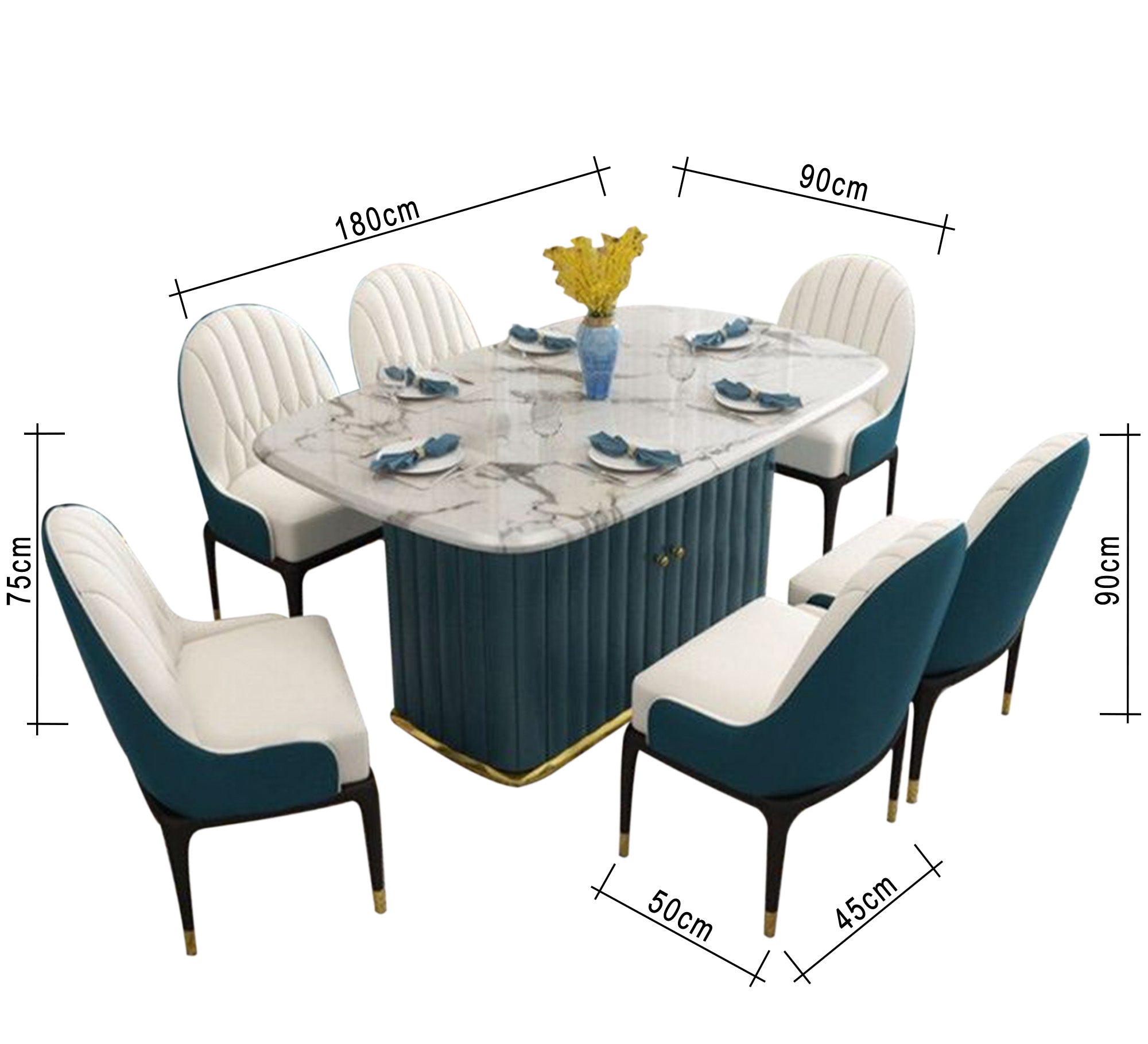 Modern marble dining table design - Vitrine Furniture - Furniture