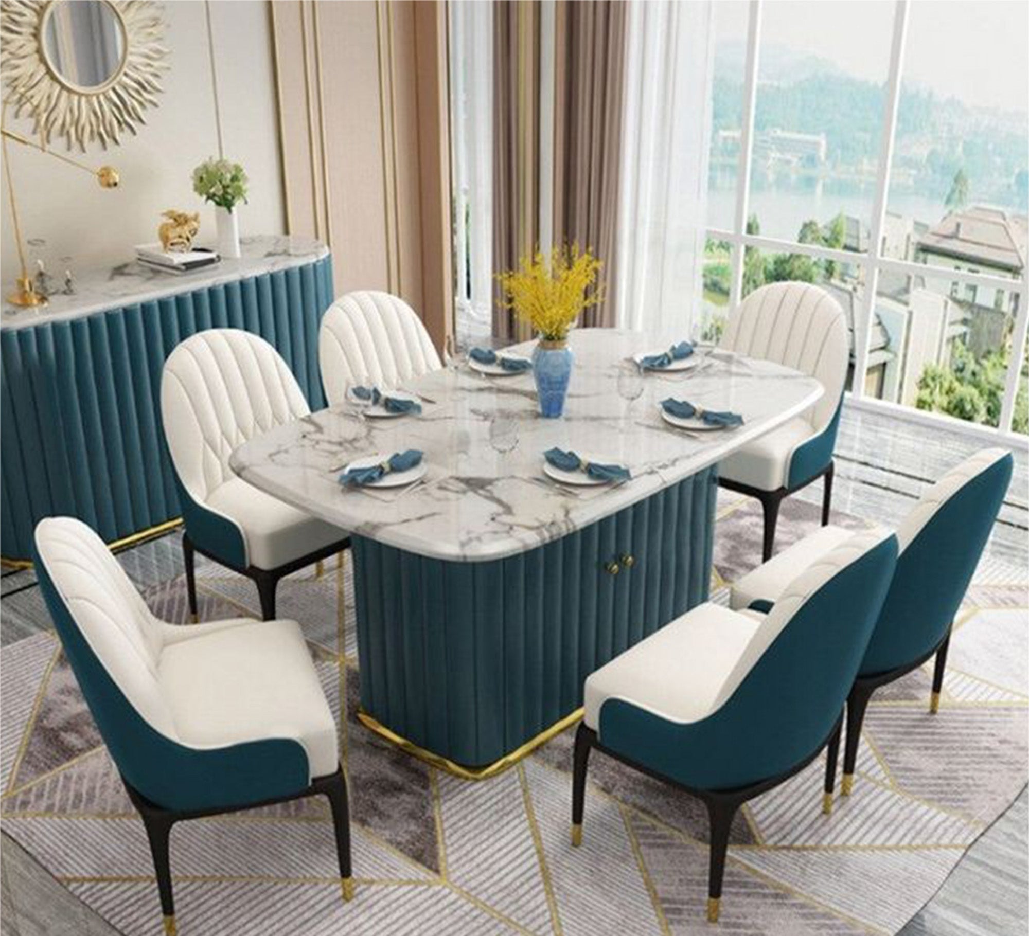 Modern marble dining table design - Vitrine Furniture - Furniture