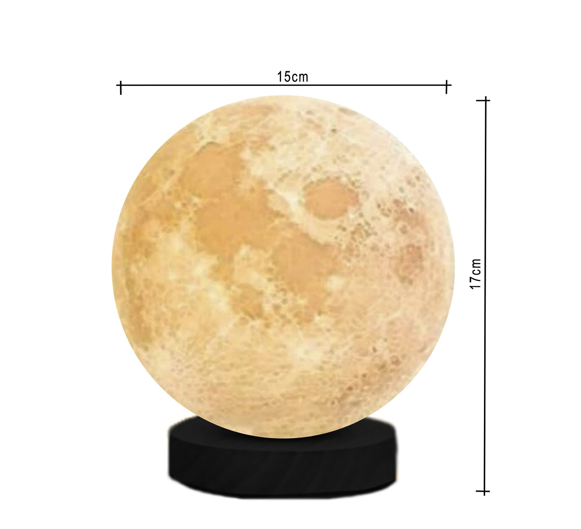 Modern moon lampshade with black metal base - Vitrine Furniture - Lighting