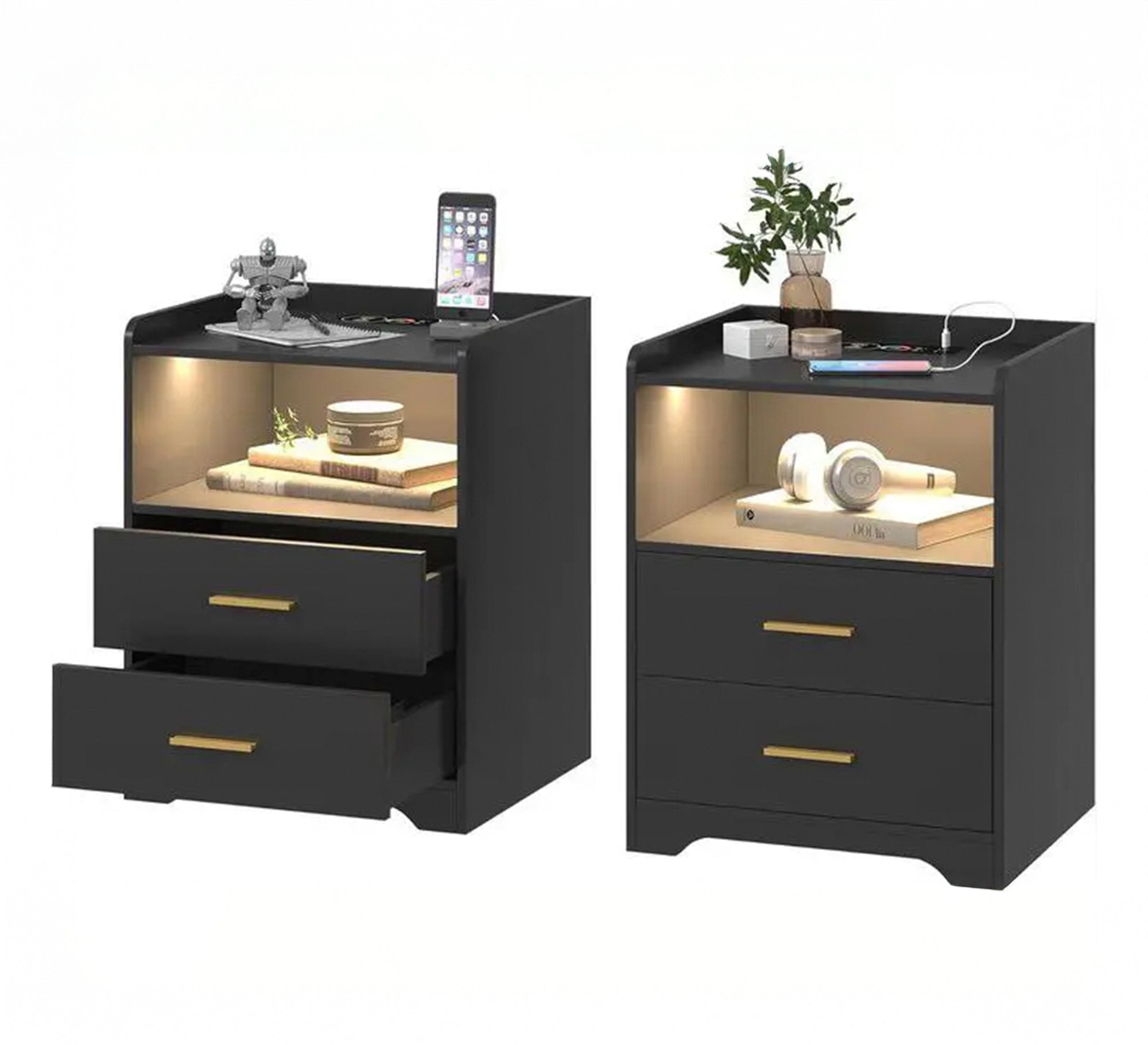 Modern nightstand with a regal touch - Vitrine Furniture - Nightstand