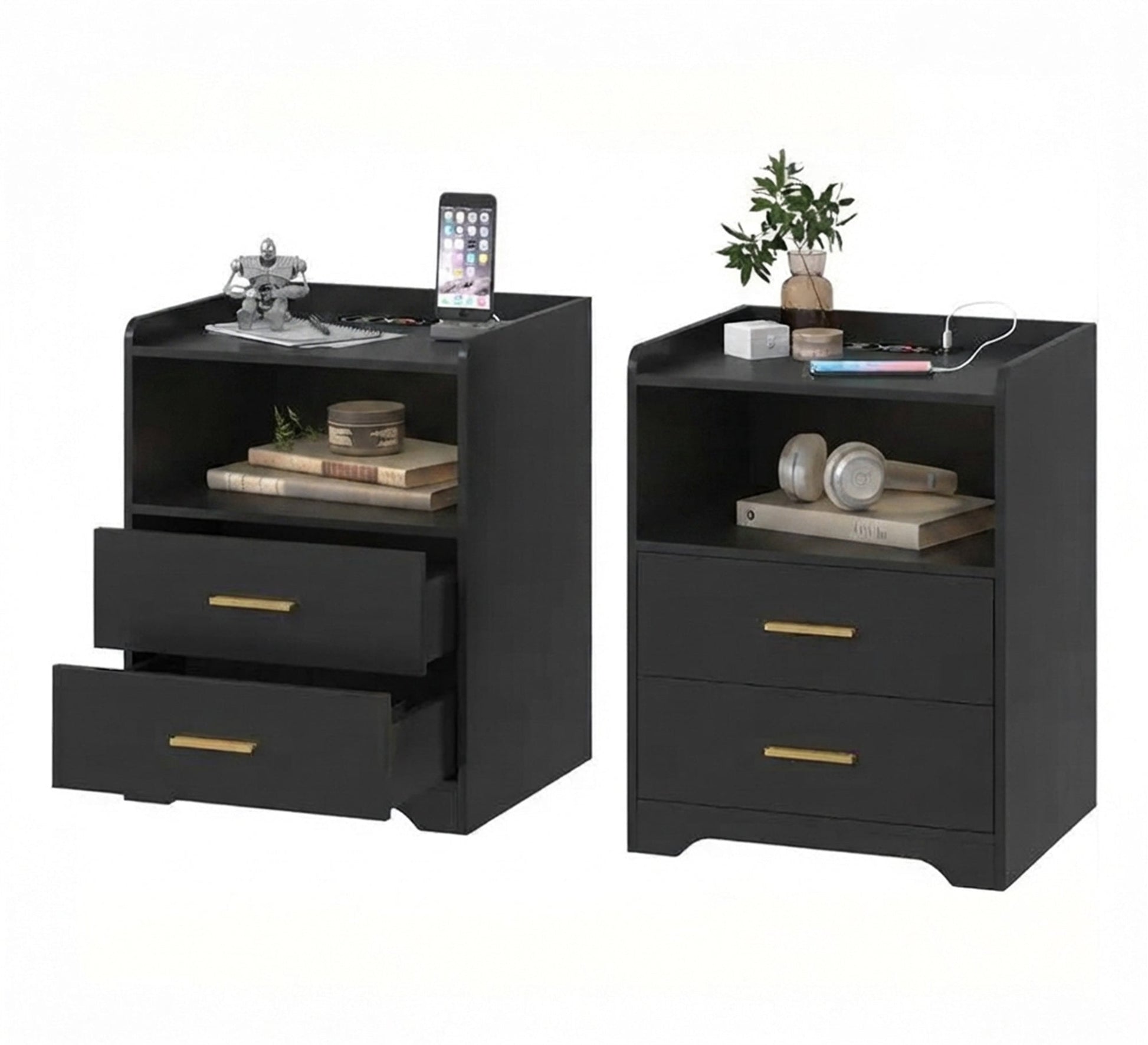 Modern nightstand with a regal touch - Vitrine Furniture - Nightstand