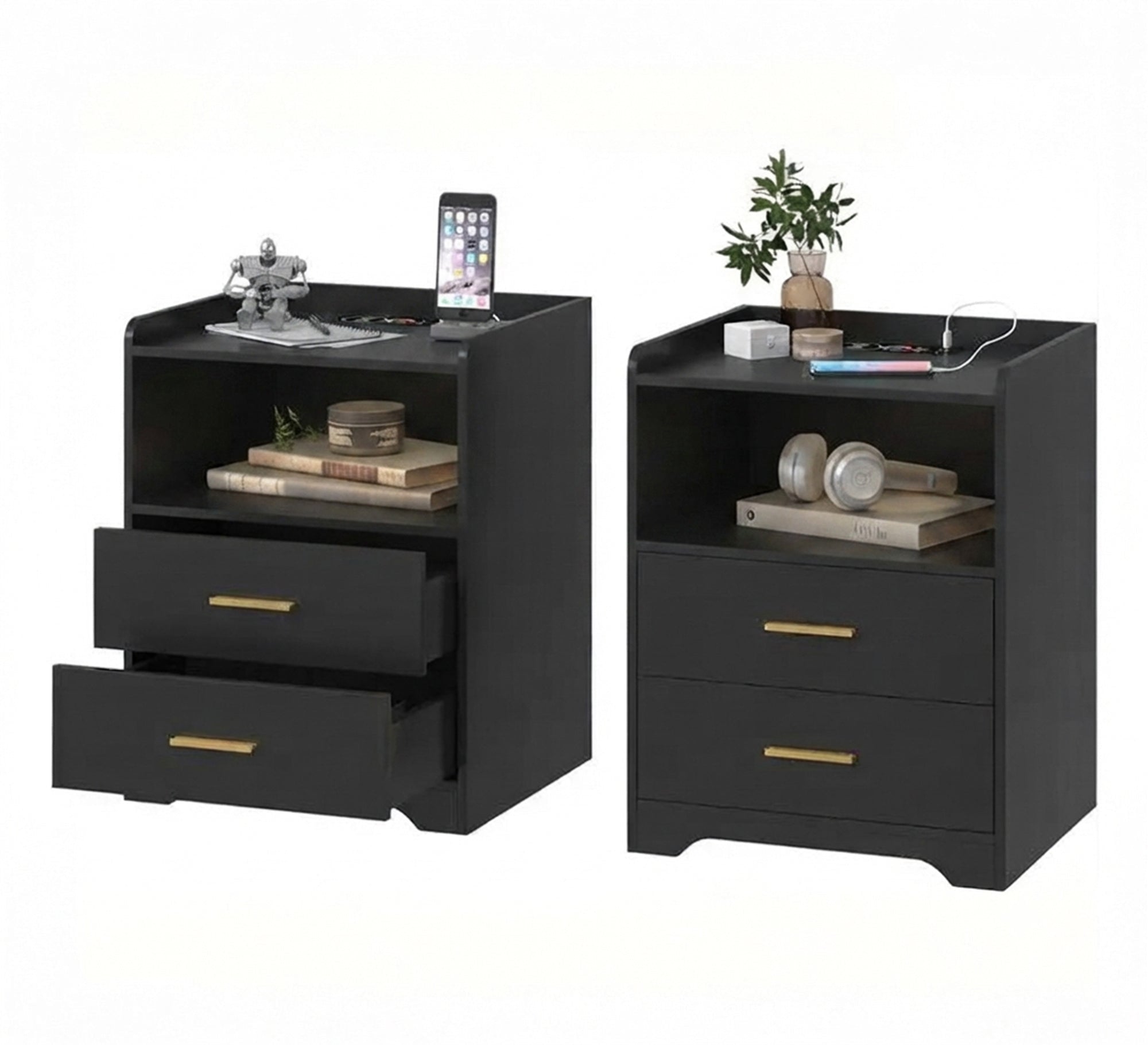 Modern nightstand with a regal touch - Vitrine Furniture - Nightstand