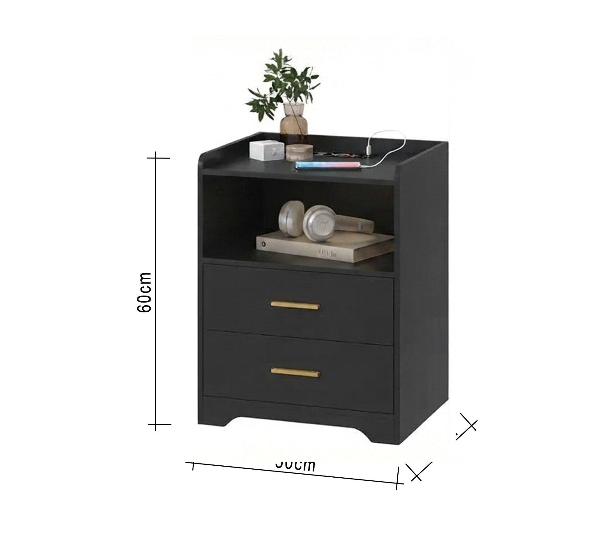 Modern nightstand with a regal touch - Vitrine Furniture - Nightstand