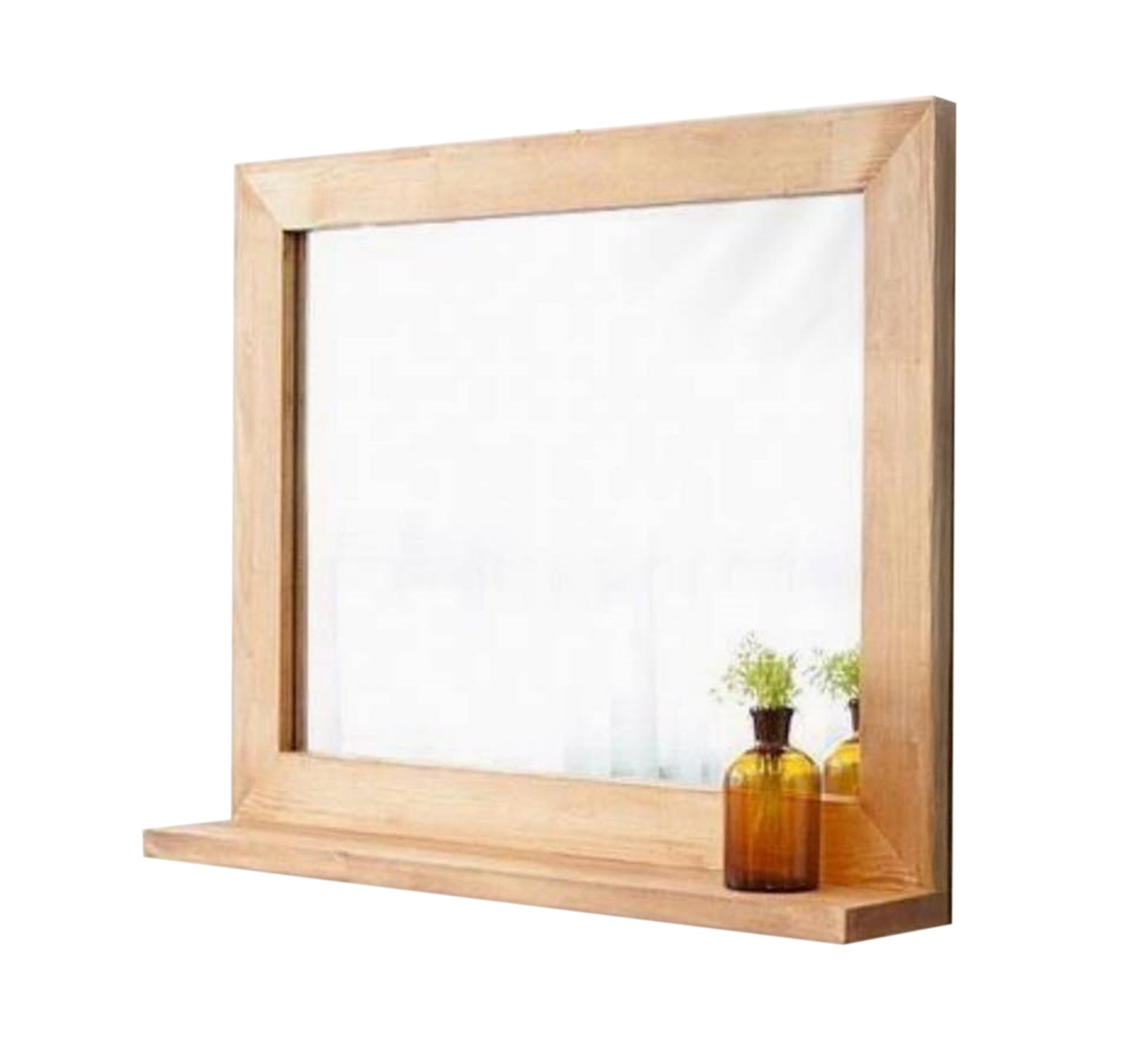 Modern rectangular mirror with a decorative shelf - Vitrine Furniture - Décor