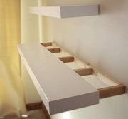 Modern shelf made of white veneer and Swedish wood - Vitrine Furniture - Décor