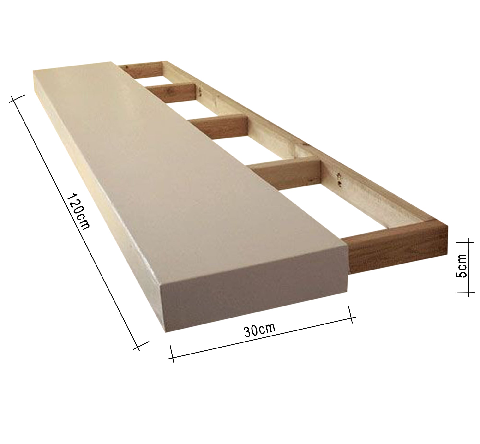 Modern shelf made of white veneer and Swedish wood - Vitrine Furniture - Décor