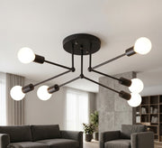 Modern six-light intertwined ceiling chandelier in black - Vitrine Furniture - Ceiling lights