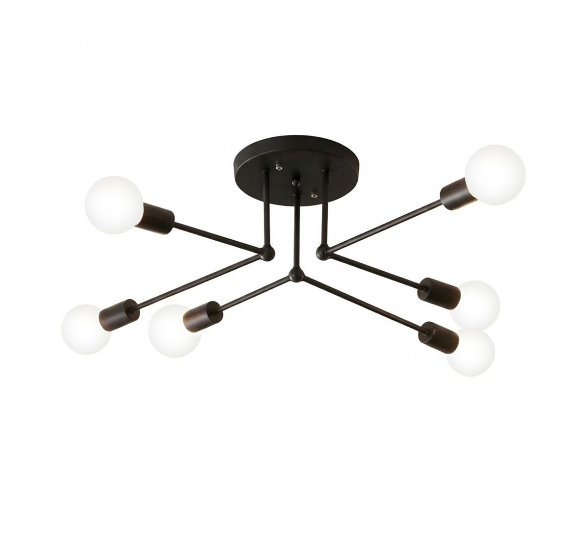 Modern six-light intertwined ceiling chandelier in black - Vitrine Furniture - Ceiling lights