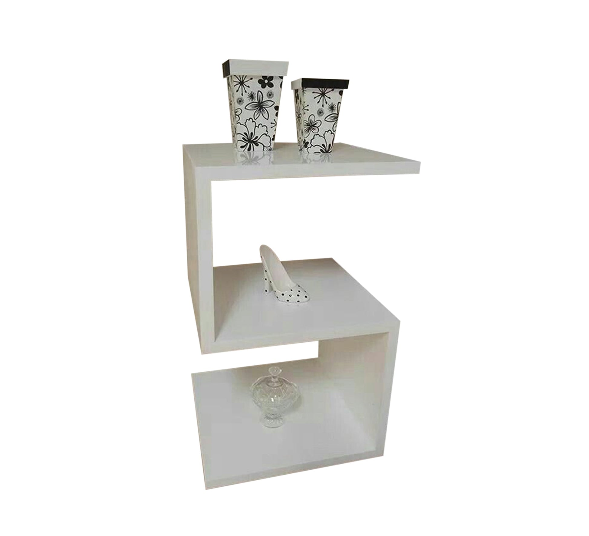 Modern Sleek White Bedside Table - Vitrine Furniture - Furniture