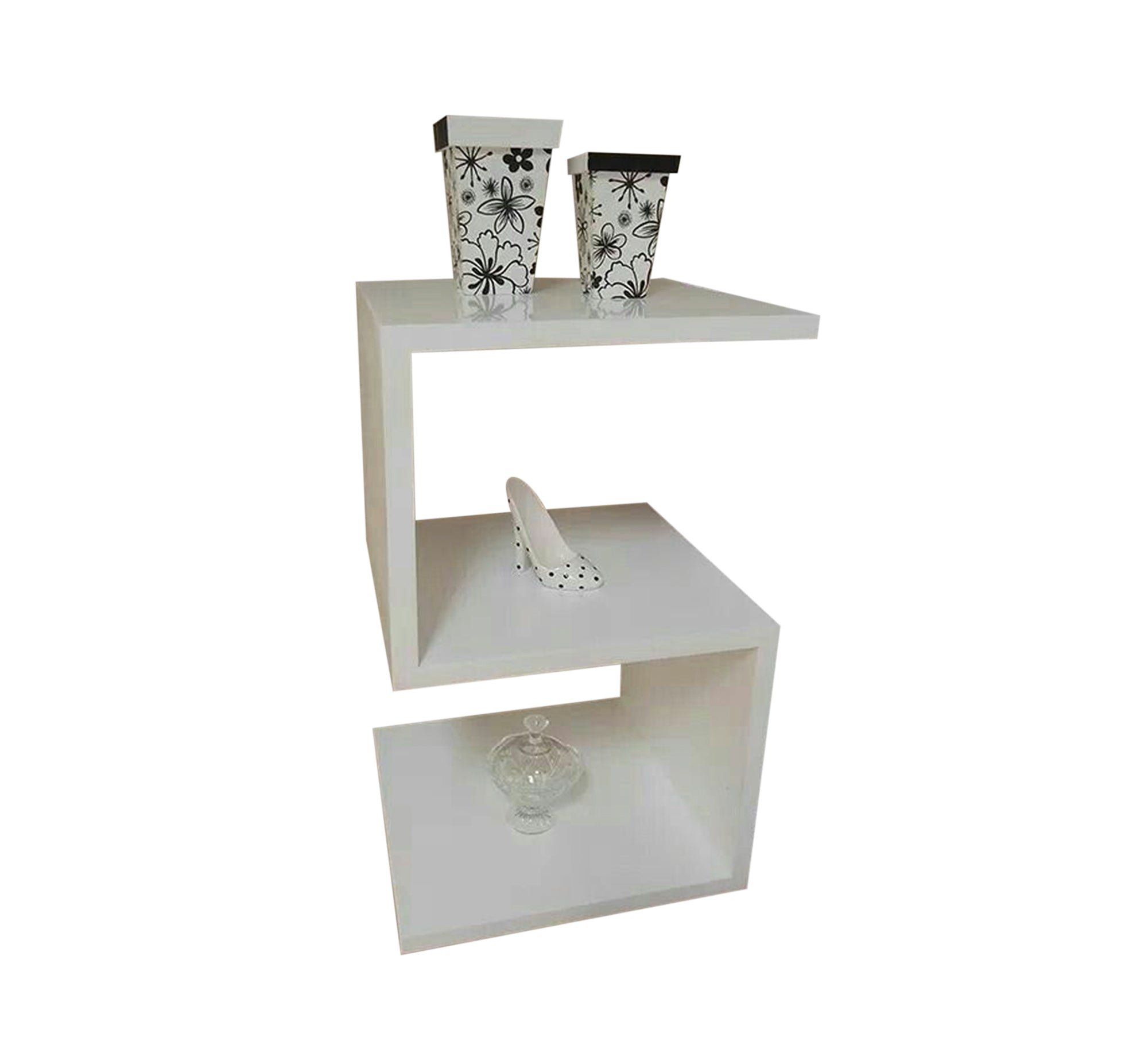Modern Sleek White Bedside Table - Vitrine Furniture - Furniture