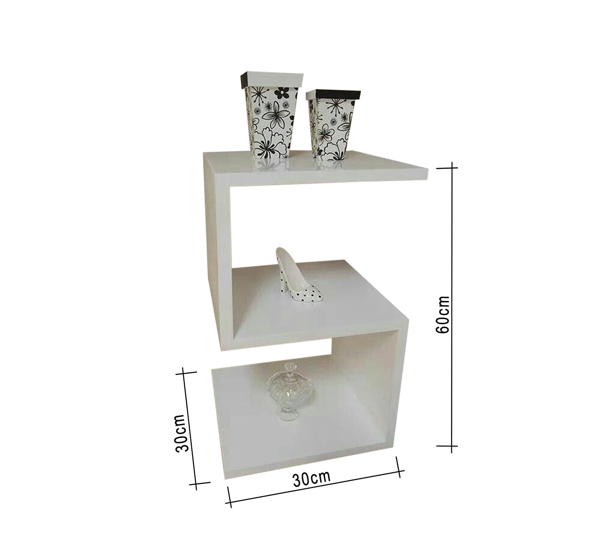 Modern Sleek White Bedside Table - Vitrine Furniture - Furniture