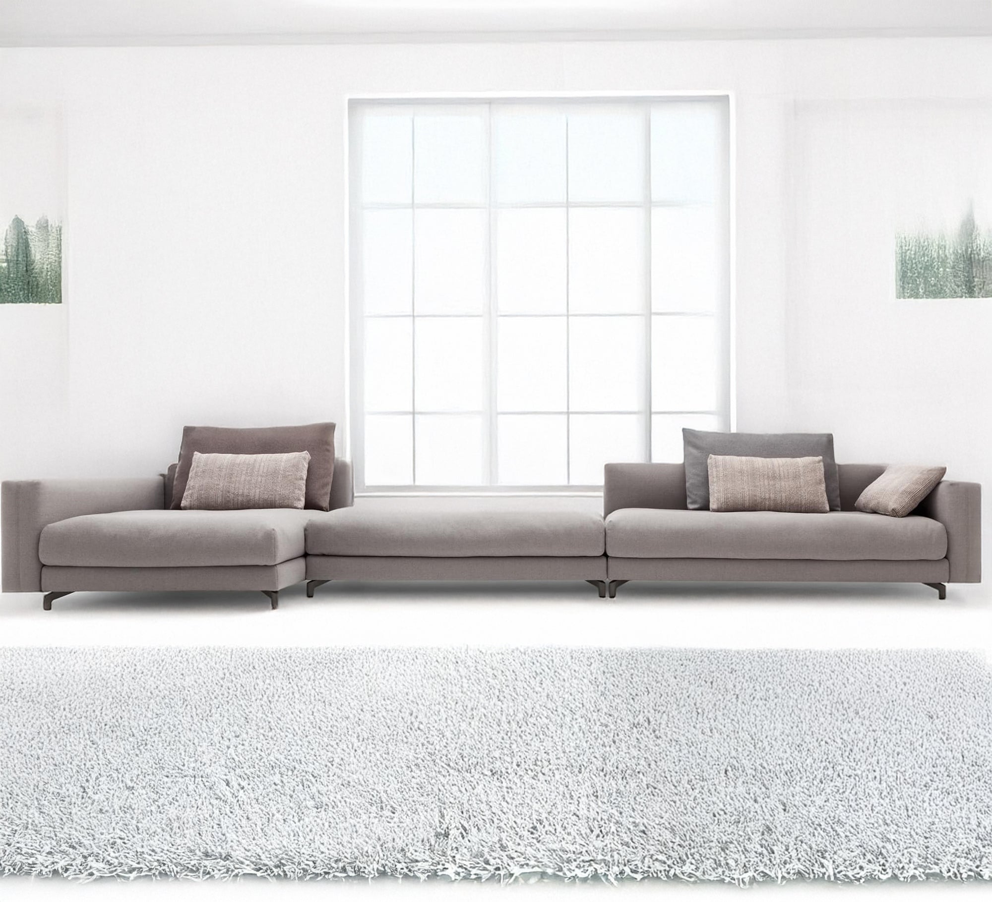 Modern spacious corner sofa in beige grey - Vitrine Furniture - Furniture