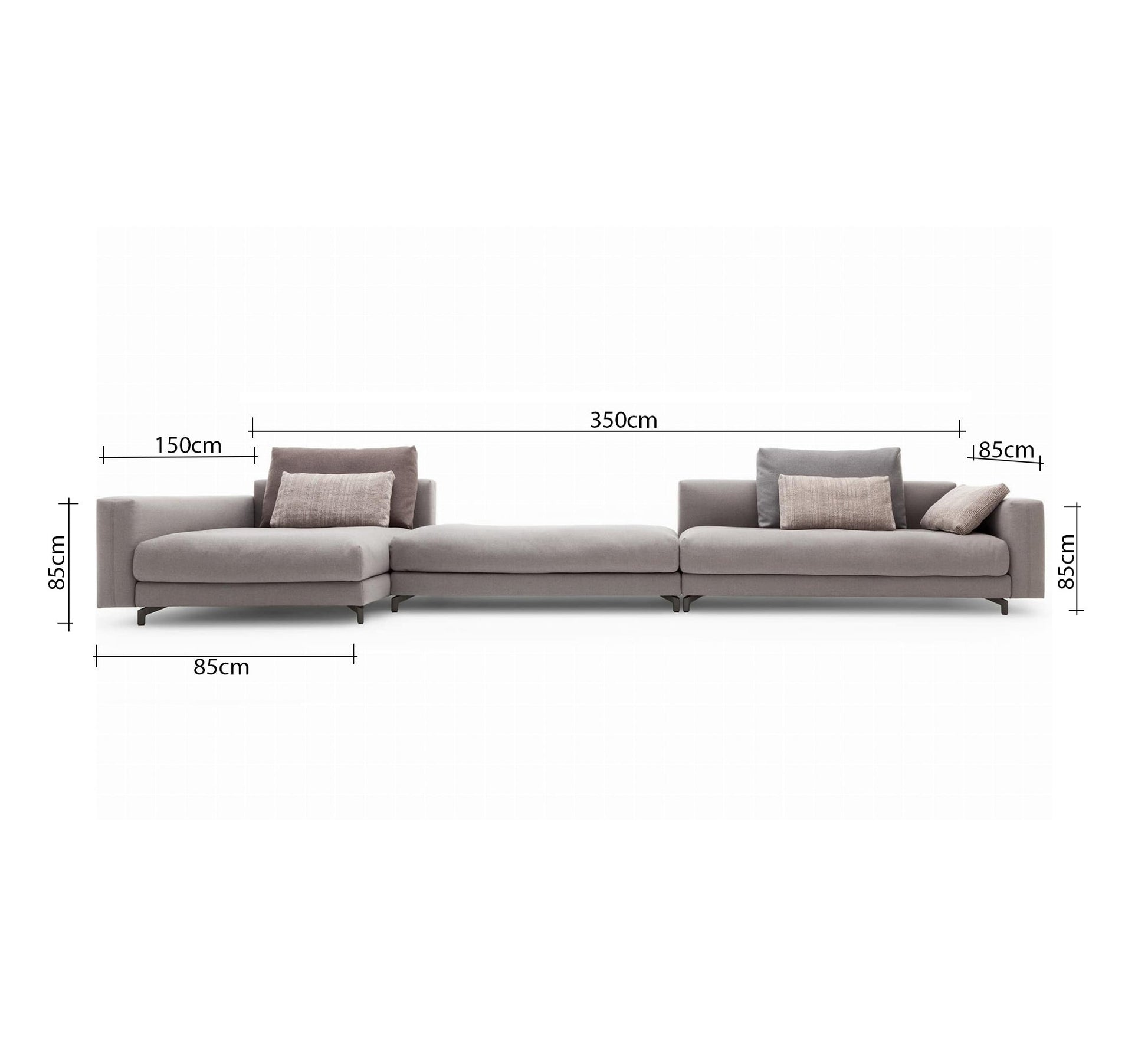Modern spacious corner sofa in beige grey - Vitrine Furniture - Furniture