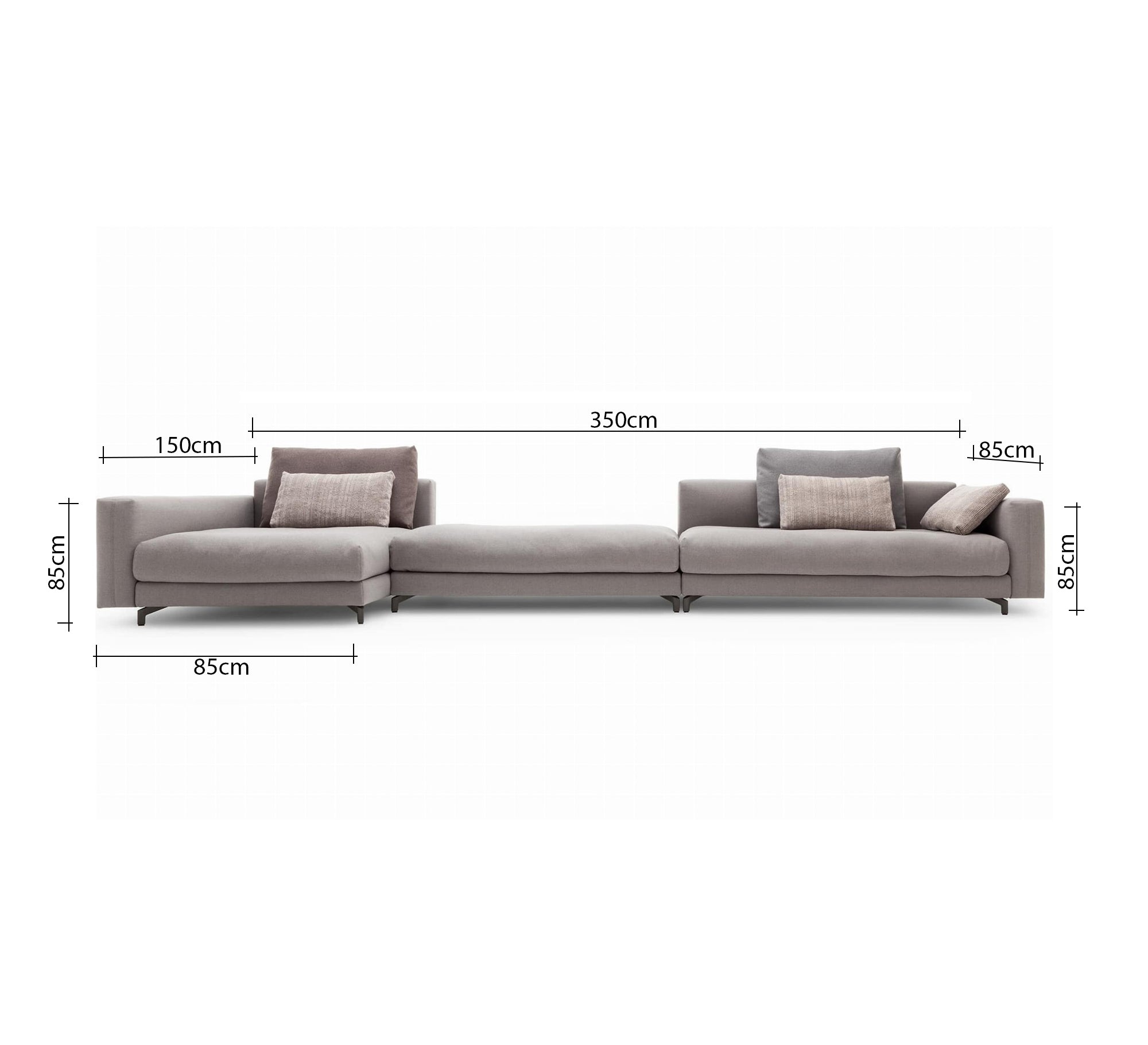 Modern spacious corner sofa in beige grey - Vitrine Furniture - Furniture