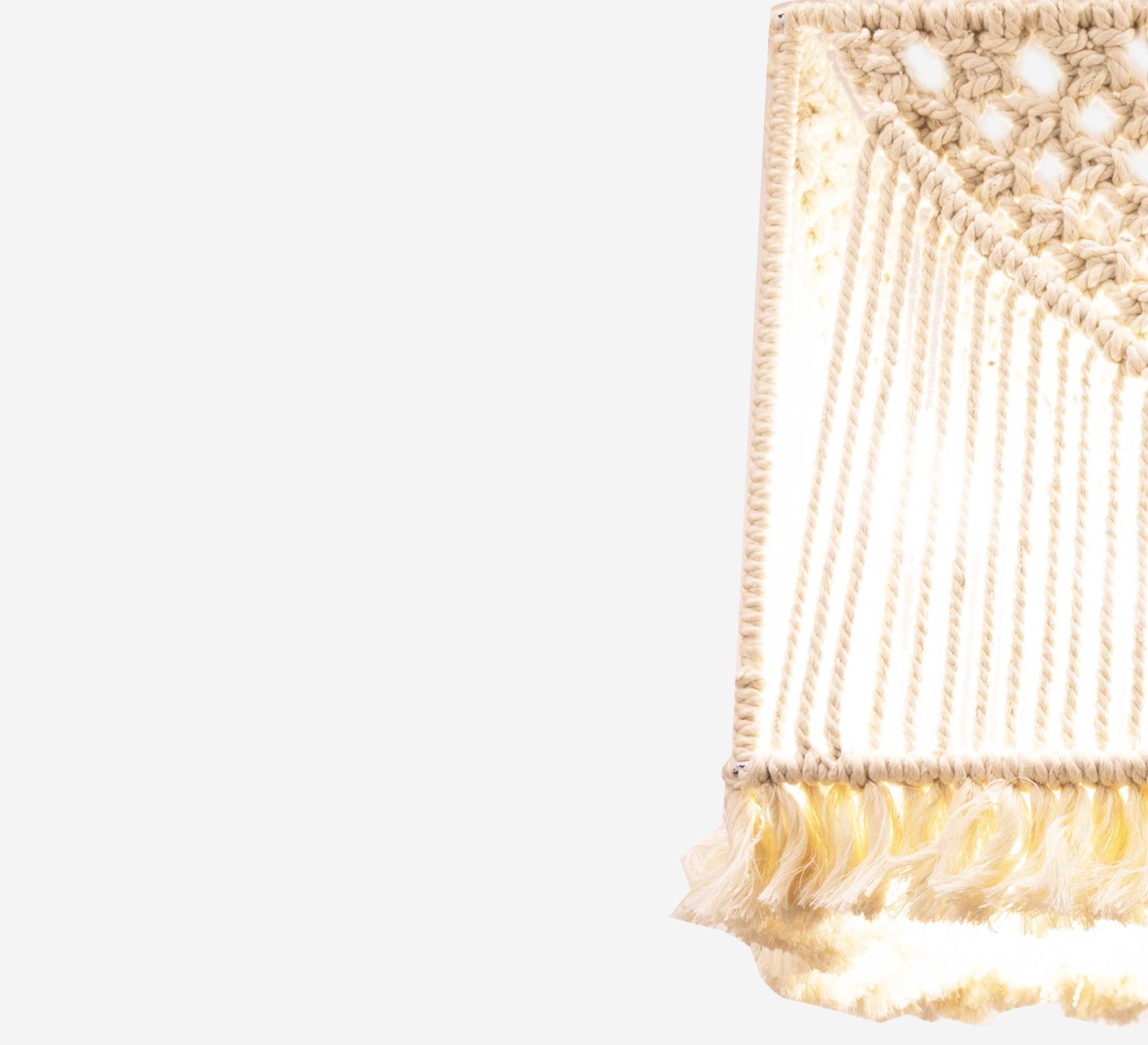 Modern Square Macrame Ceiling Lamp - Vitrine Furniture - Lighting
