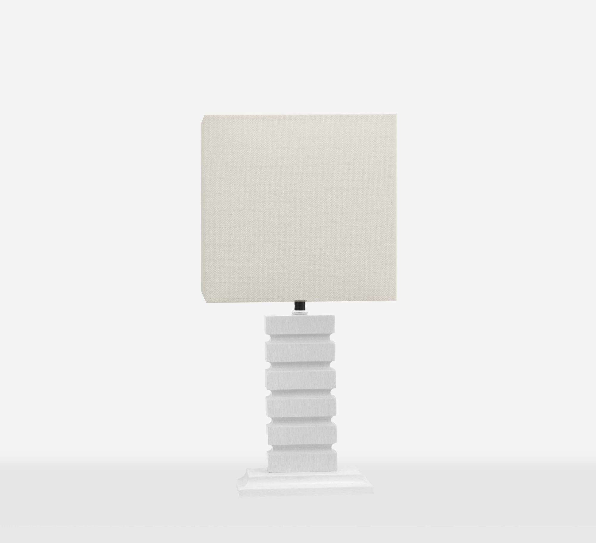 Modern square white table lamp - Vitrine Furniture - Lighting